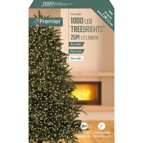Treebrights 1000 Warm white LED String lights with Green cable
