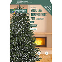 Treebrights 3000 White LED String lights Green cable