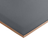 Trentie Anthracite Gloss Metro Ceramic Wall Tile, Pack of 40, (L)200mm (W)100mm