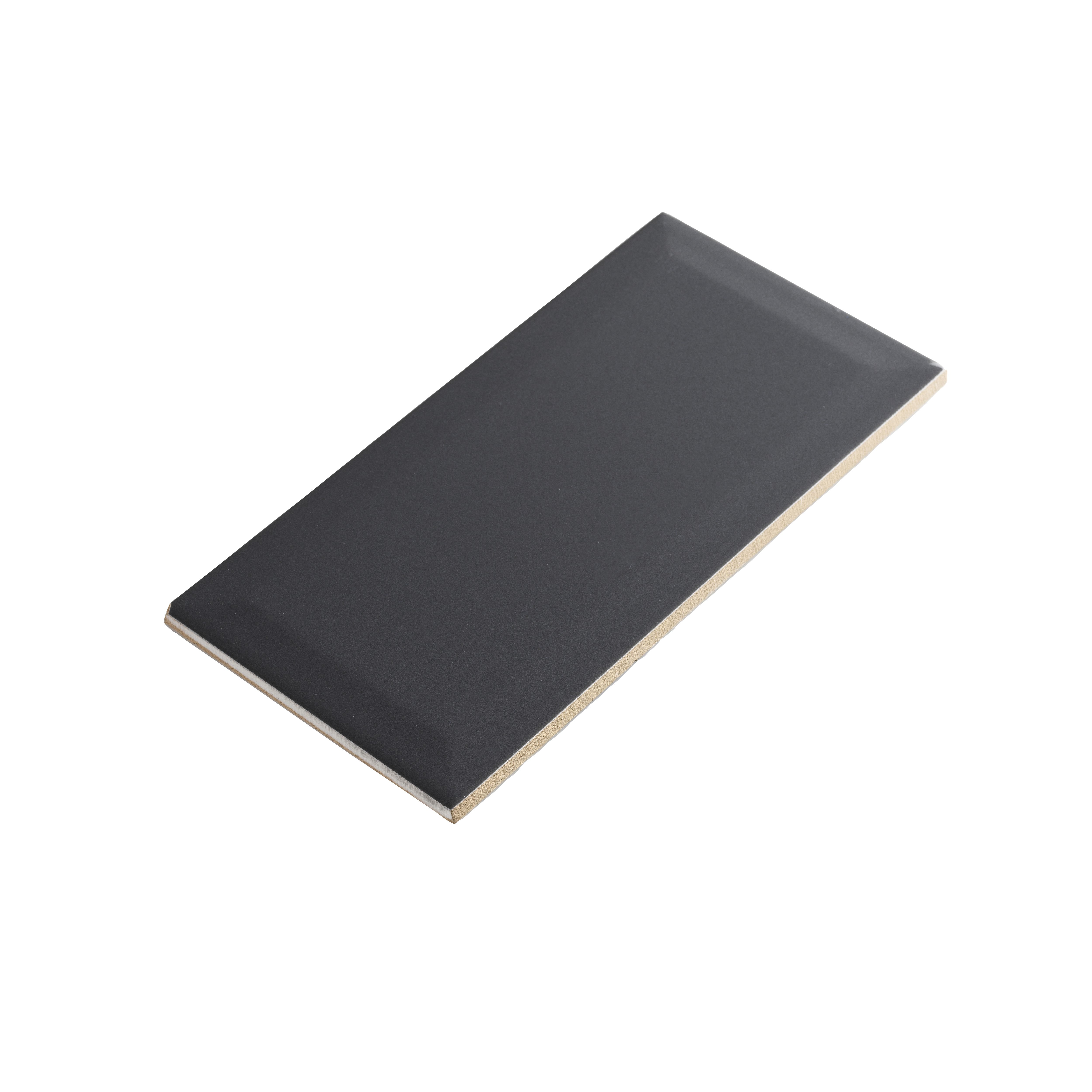 Trentie Anthracite Gloss Textured Ceramic Indoor Wall Tile, Pack of 50, (L)200mm (W)100mm
