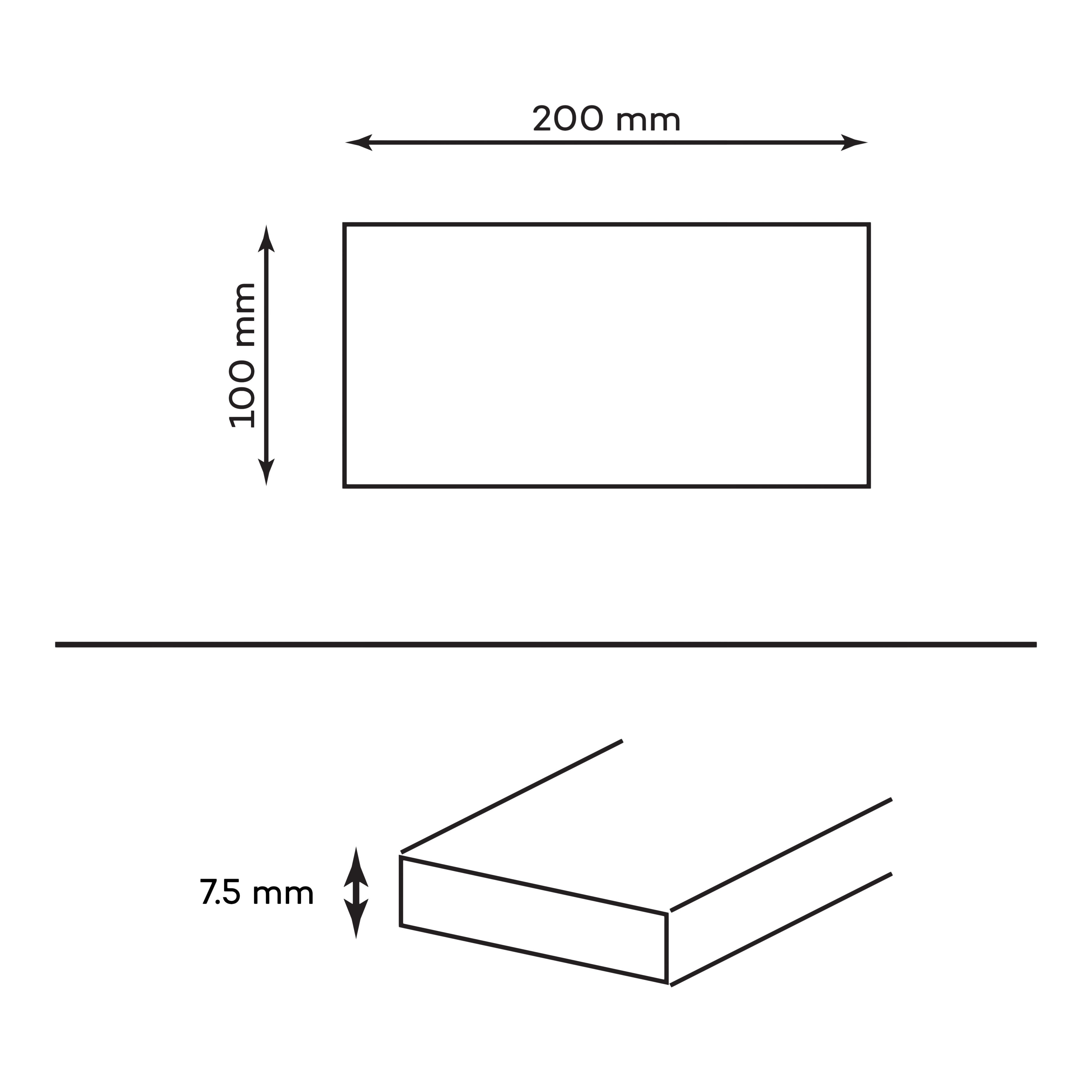 Trentie Anthracite Gloss Textured Ceramic Indoor Wall Tile, Pack of 50, (L)200mm (W)100mm