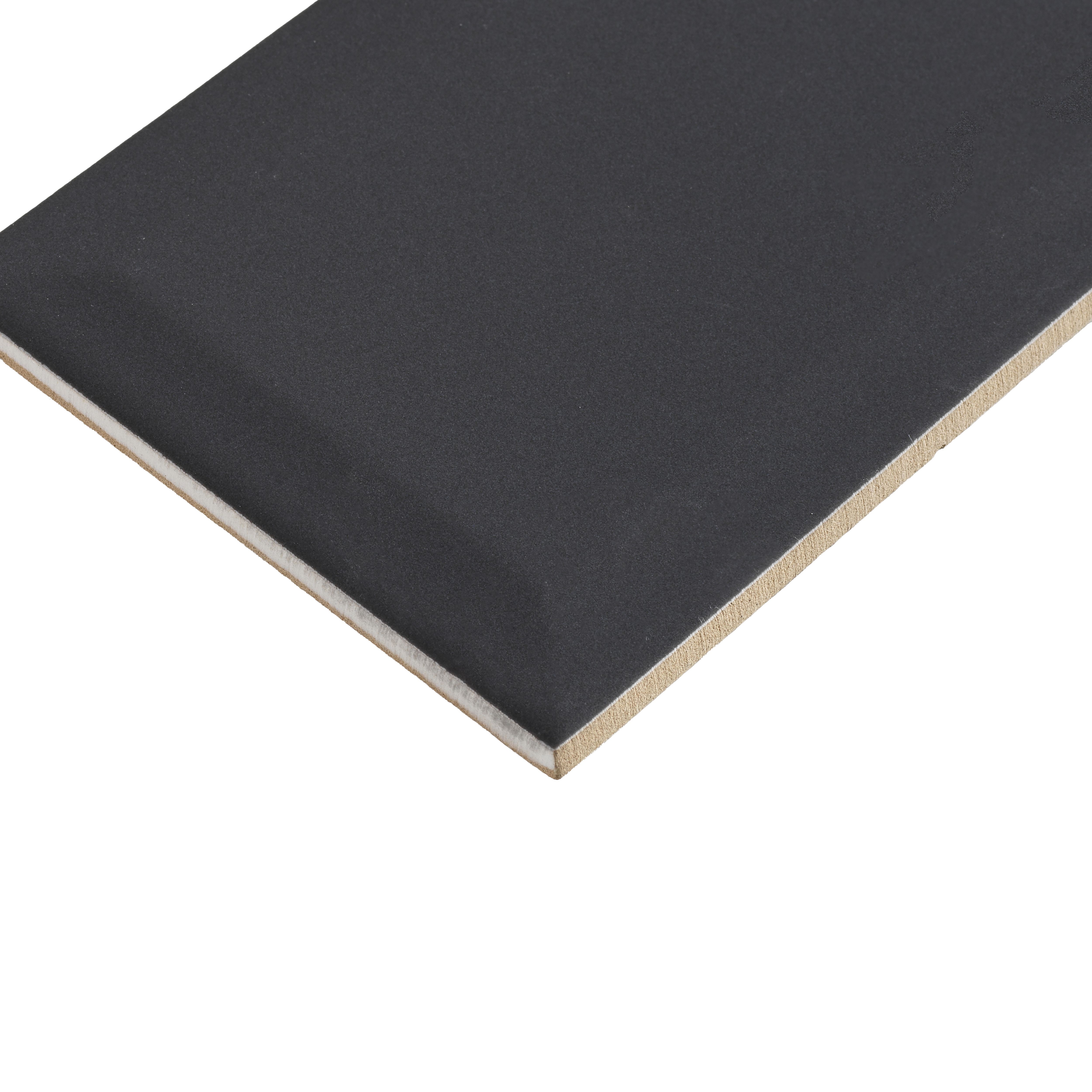 Trentie Anthracite Gloss Textured Ceramic Indoor Wall Tile, Pack of 50, (L)200mm (W)100mm