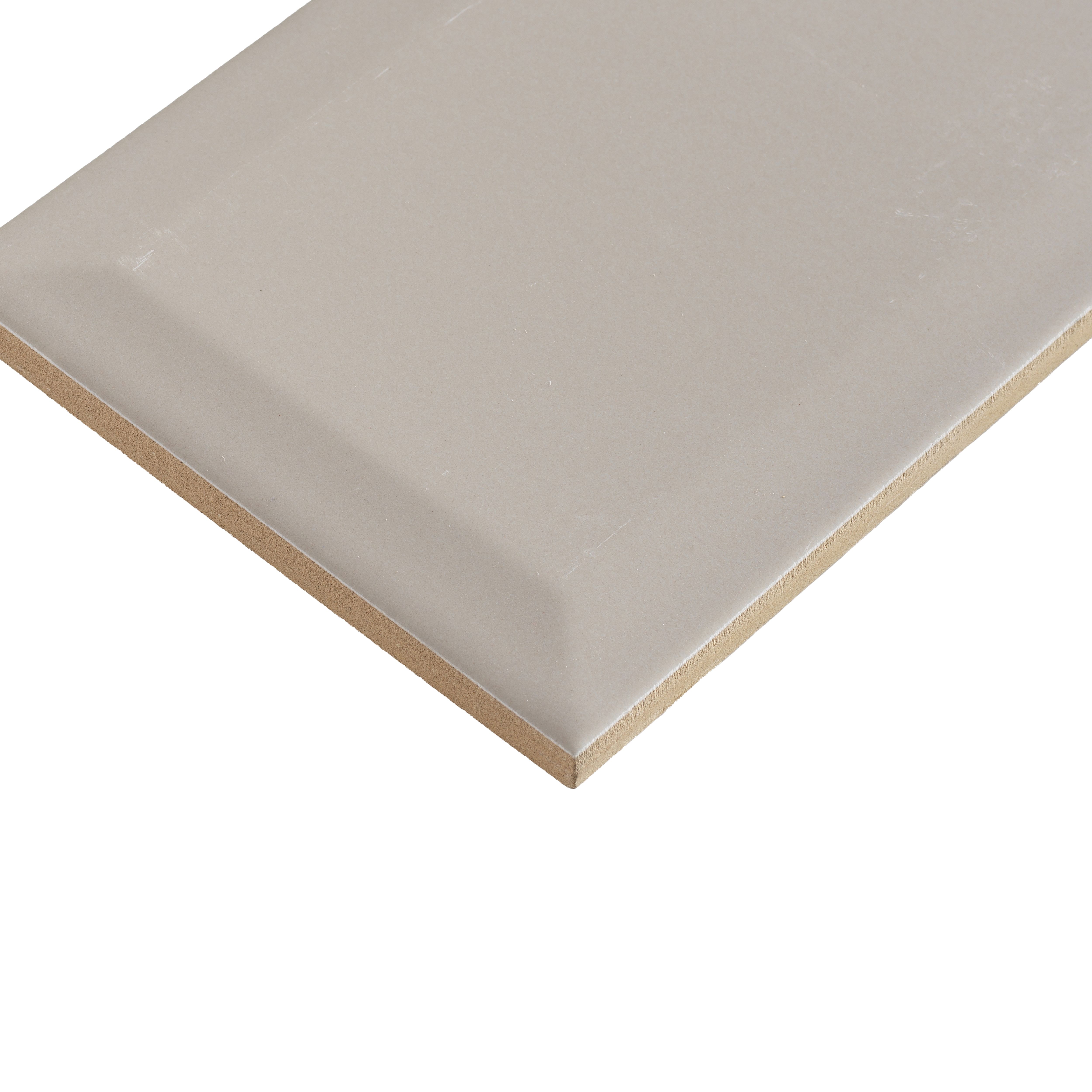 Trentie Beige Gloss Textured Ceramic Indoor Wall Tile, Pack of 50, (L)200mm (W)100mm
