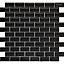 Trentie Black Gloss Flat Ceramic Mosaic tile sheet, (L)300mm (W)300mm