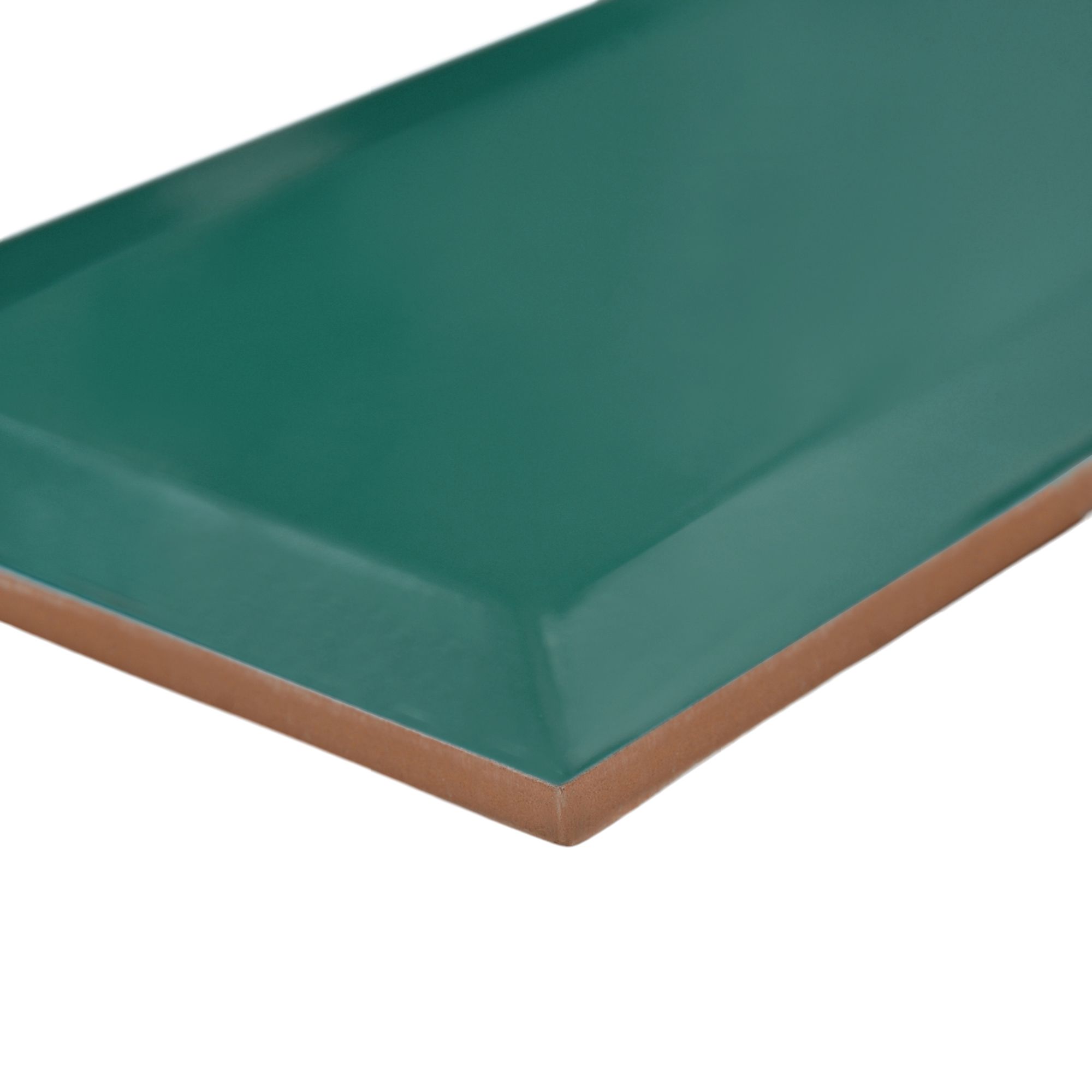 Trentie Dark Green Gloss Metro Ceramic Indoor Wall tile - 3