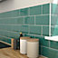 Trentie Dark green Gloss Metro Ceramic Wall Tile, Pack of 40, (L)200mm (W)100mm