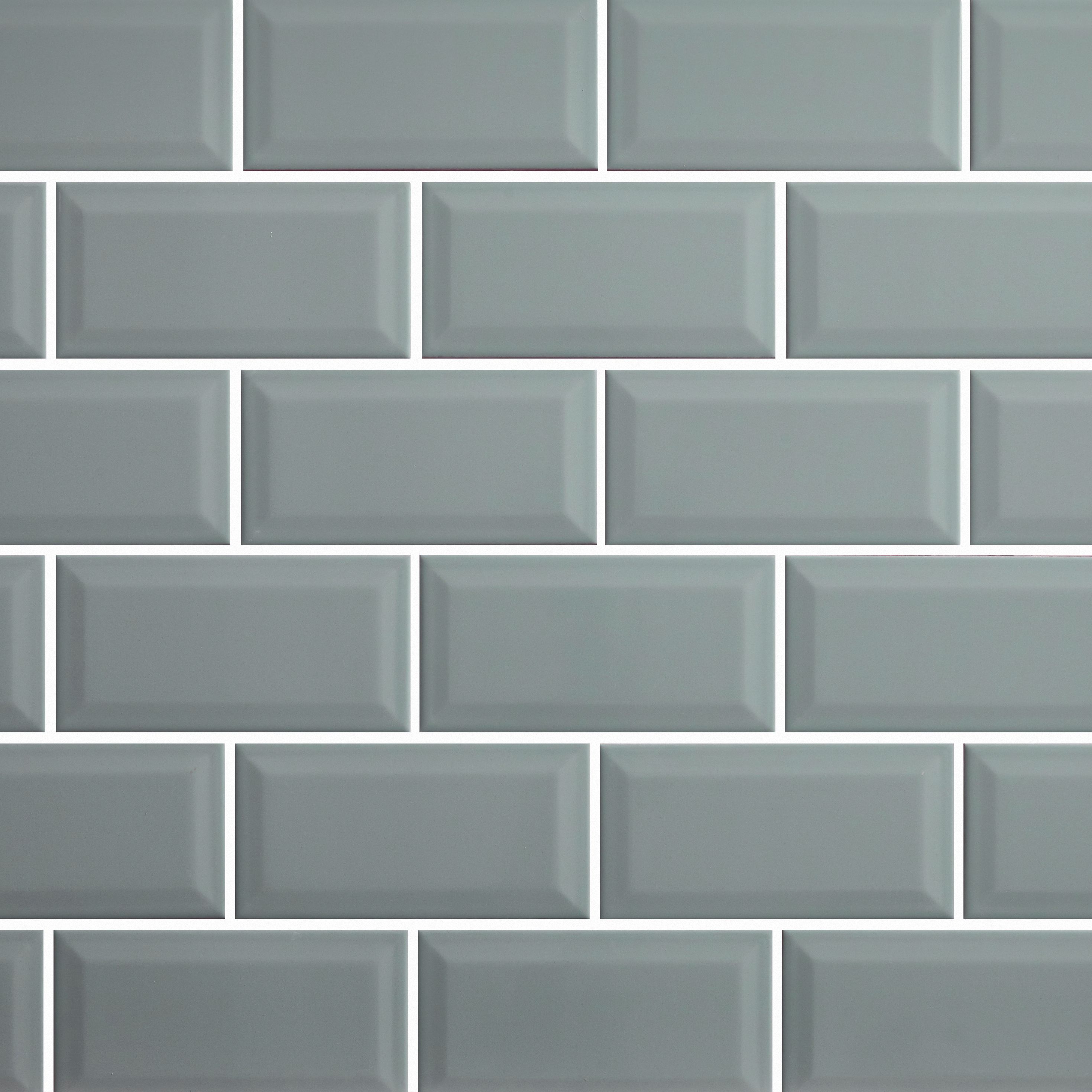 Trentie Green Gloss Metro Ceramic Wall tile - 4