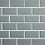 Trentie Green Gloss Metro Ceramic Wall tile, Pack of 40, (L)200mm (W)100mm