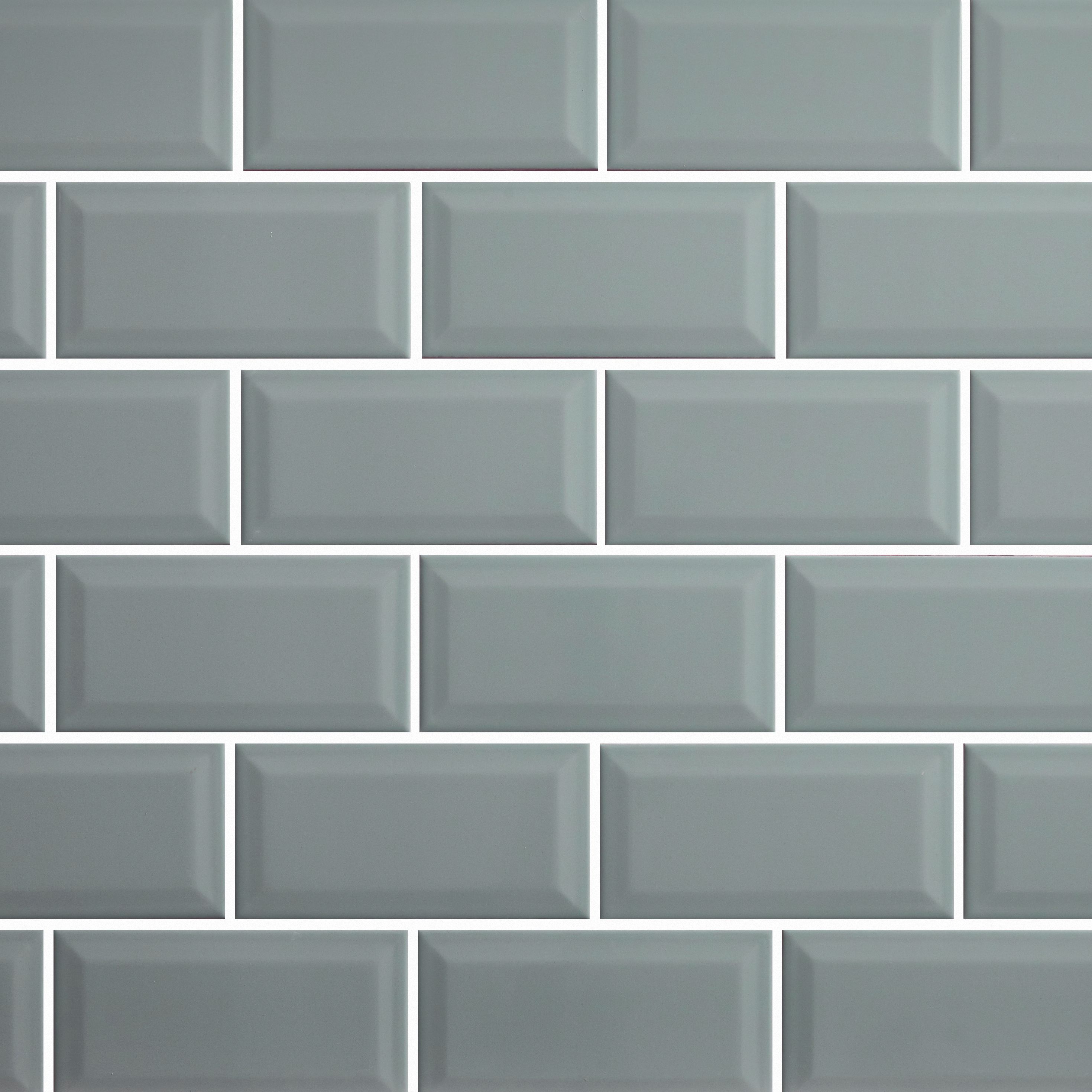 Trentie Green Gloss Metro Ceramic Wall tile, Pack of 40, (L)200mm (W)100mm