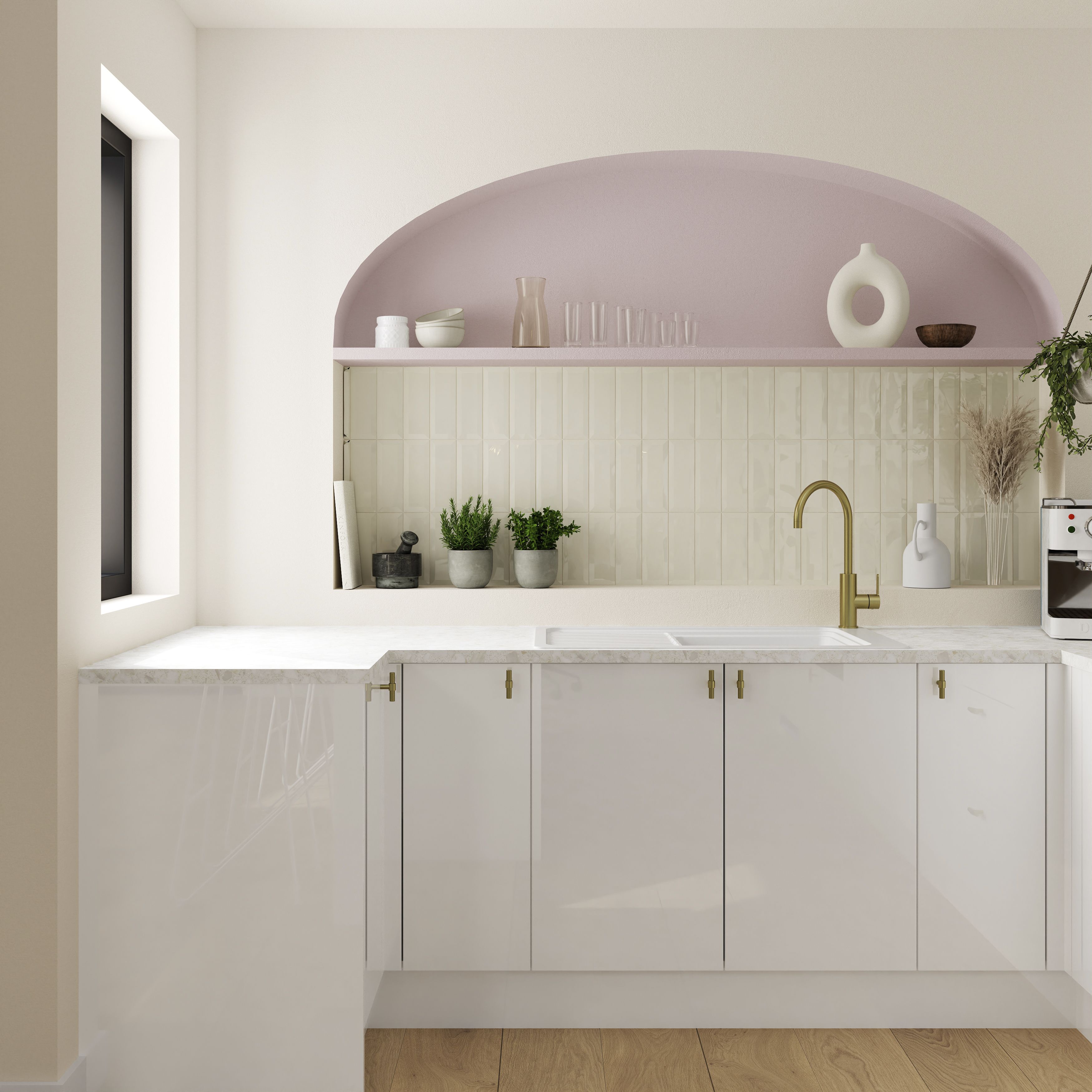 Trentie Ivory Metro Ceramic Wall tile - 6