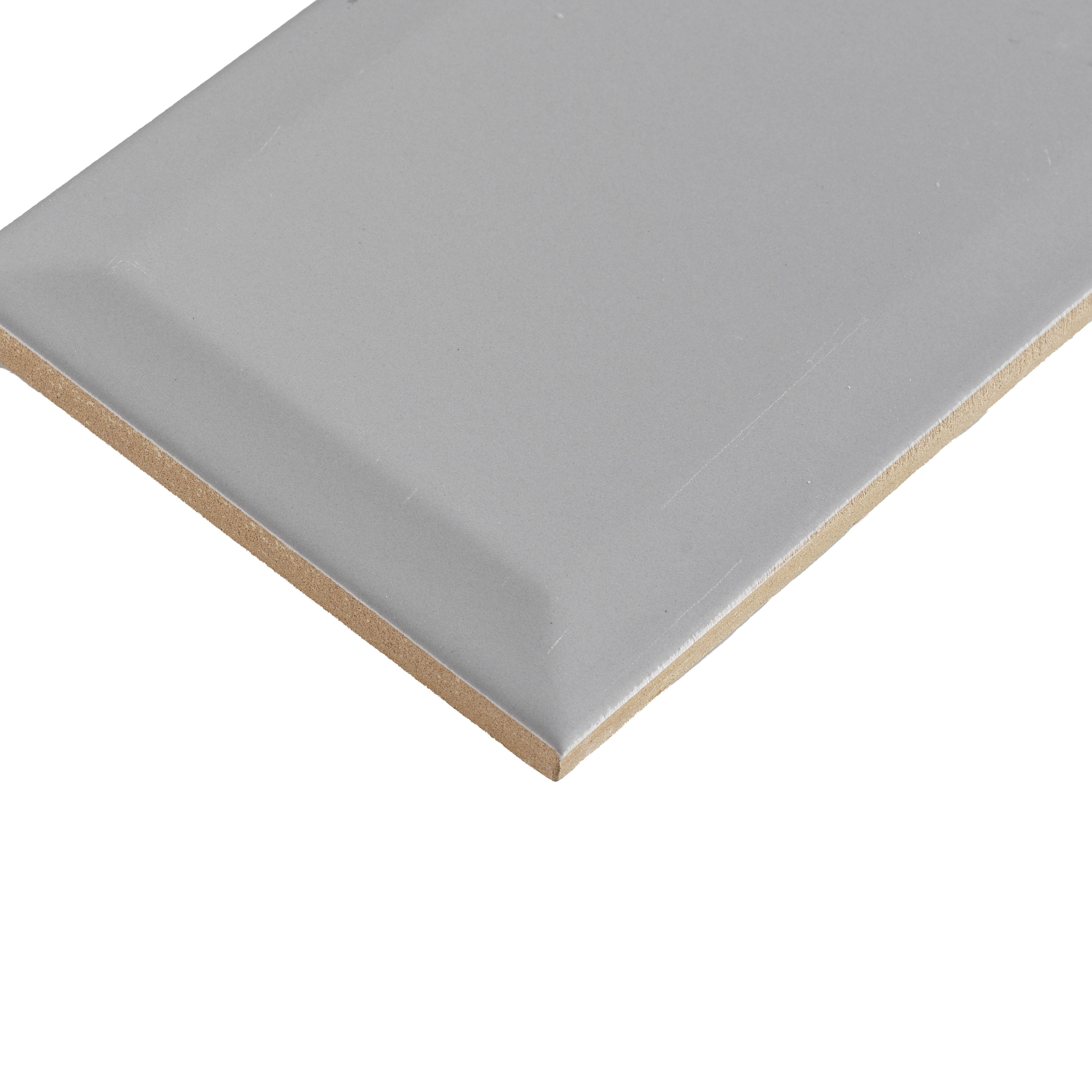 Trentie Light Grey Gloss Textured Ceramic Indoor Wall Tile, Pack of 50, (L)200mm (W)100mm