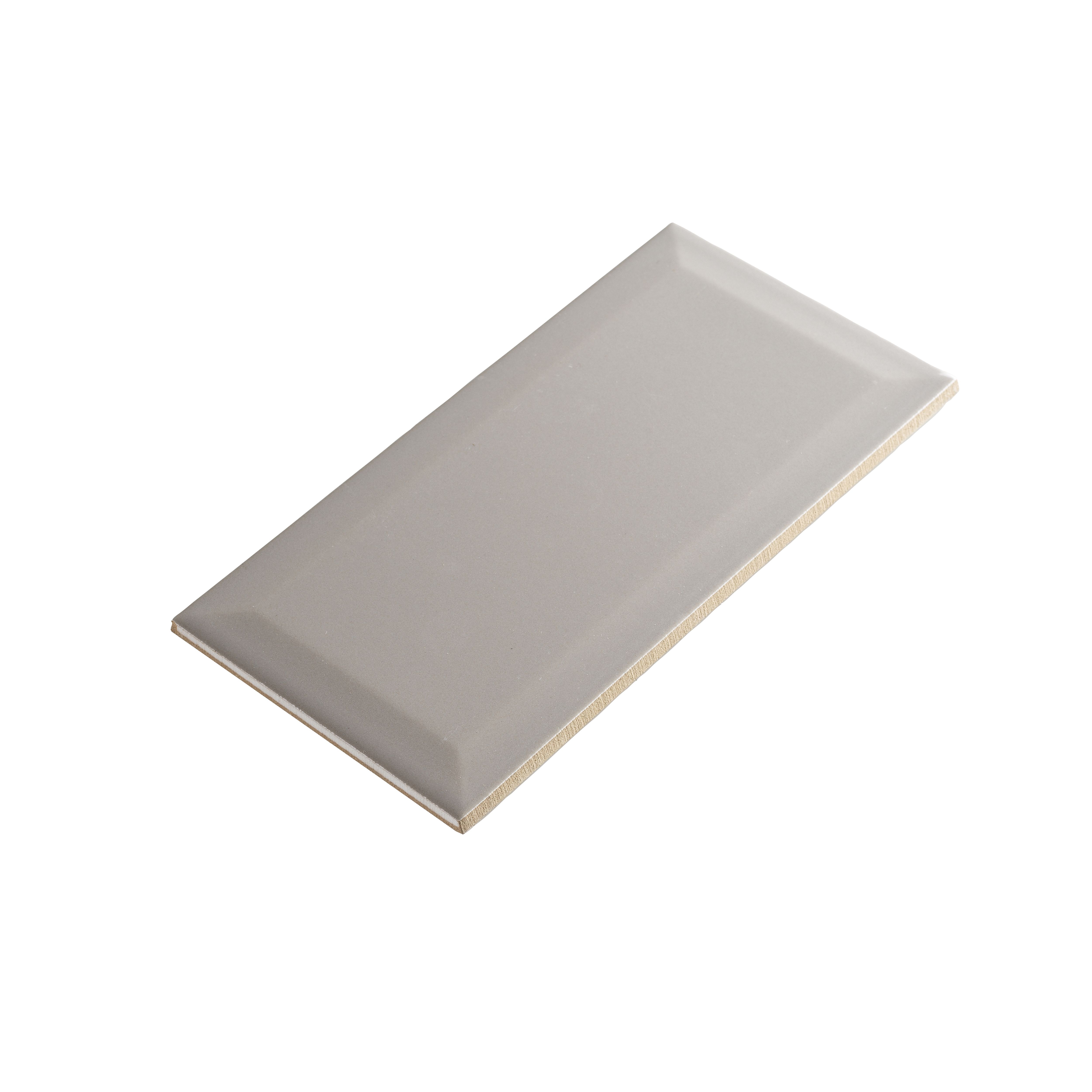 Trentie Taupe Gloss Textured Ceramic Indoor Wall Tile, Pack of 50, (L)200mm (W)100mm