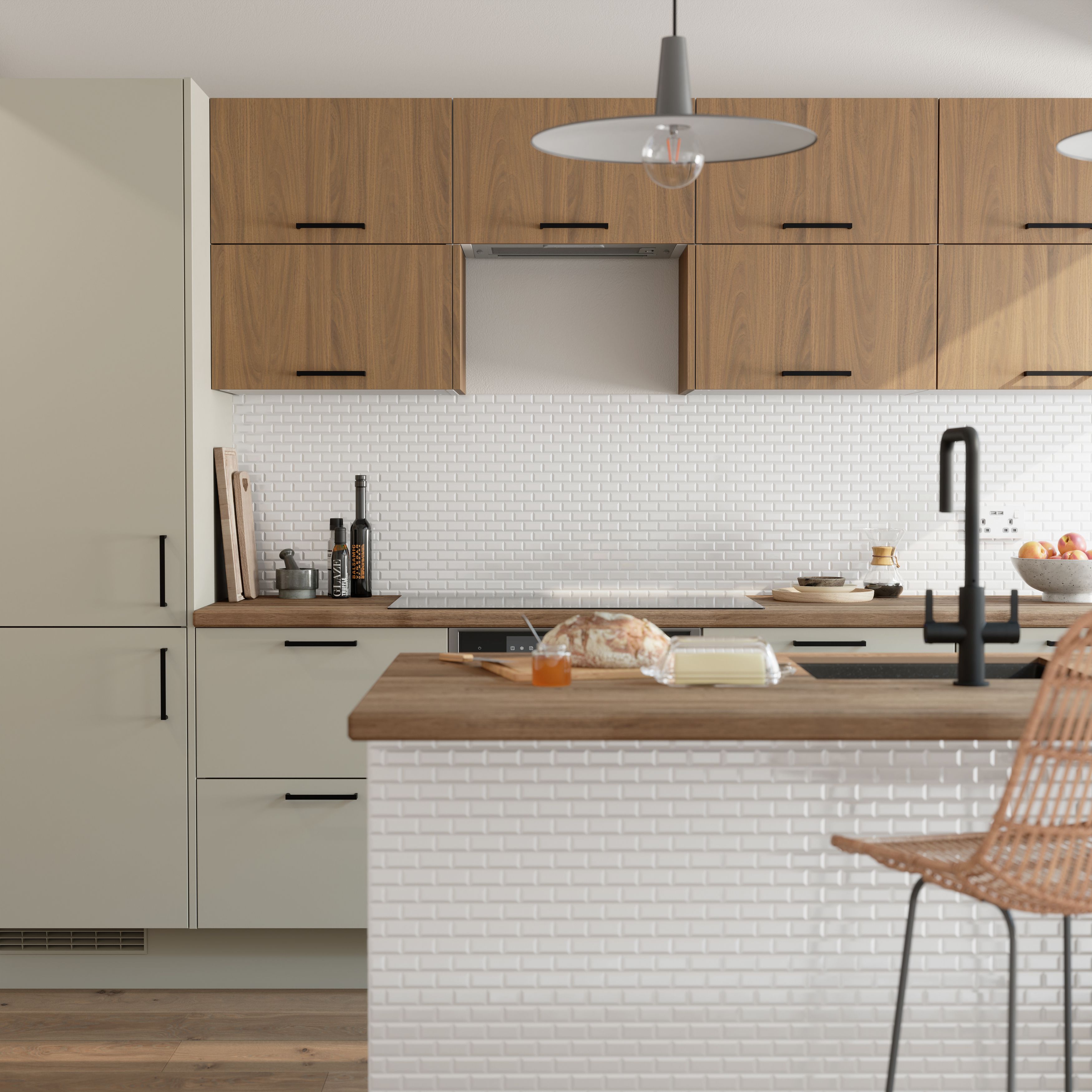 Trentie White Gloss Flat Ceramic Mosaic tile sheet - 7