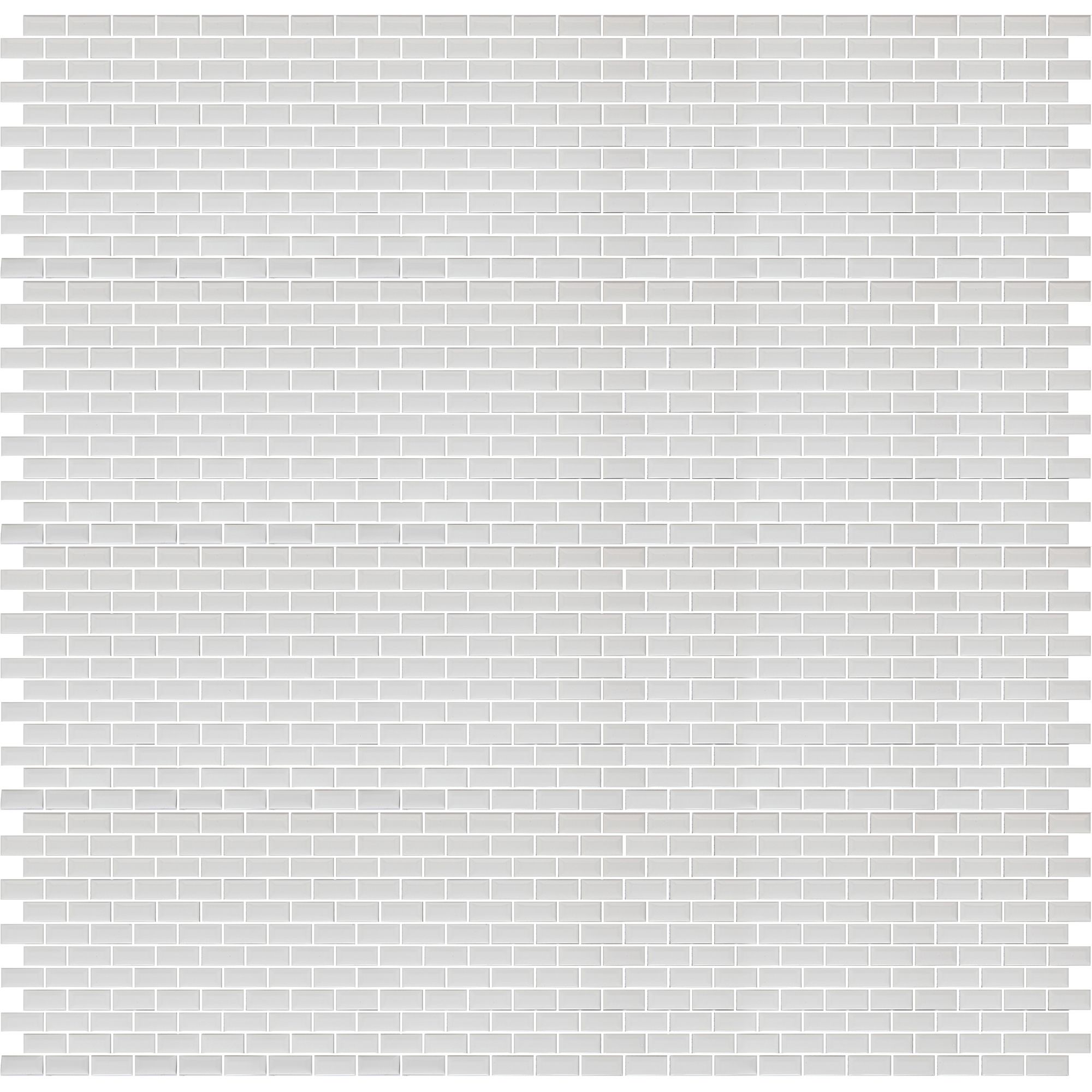 Trentie White Gloss Flat Ceramic Mosaic tile sheet, (L)300mm (W)300mm
