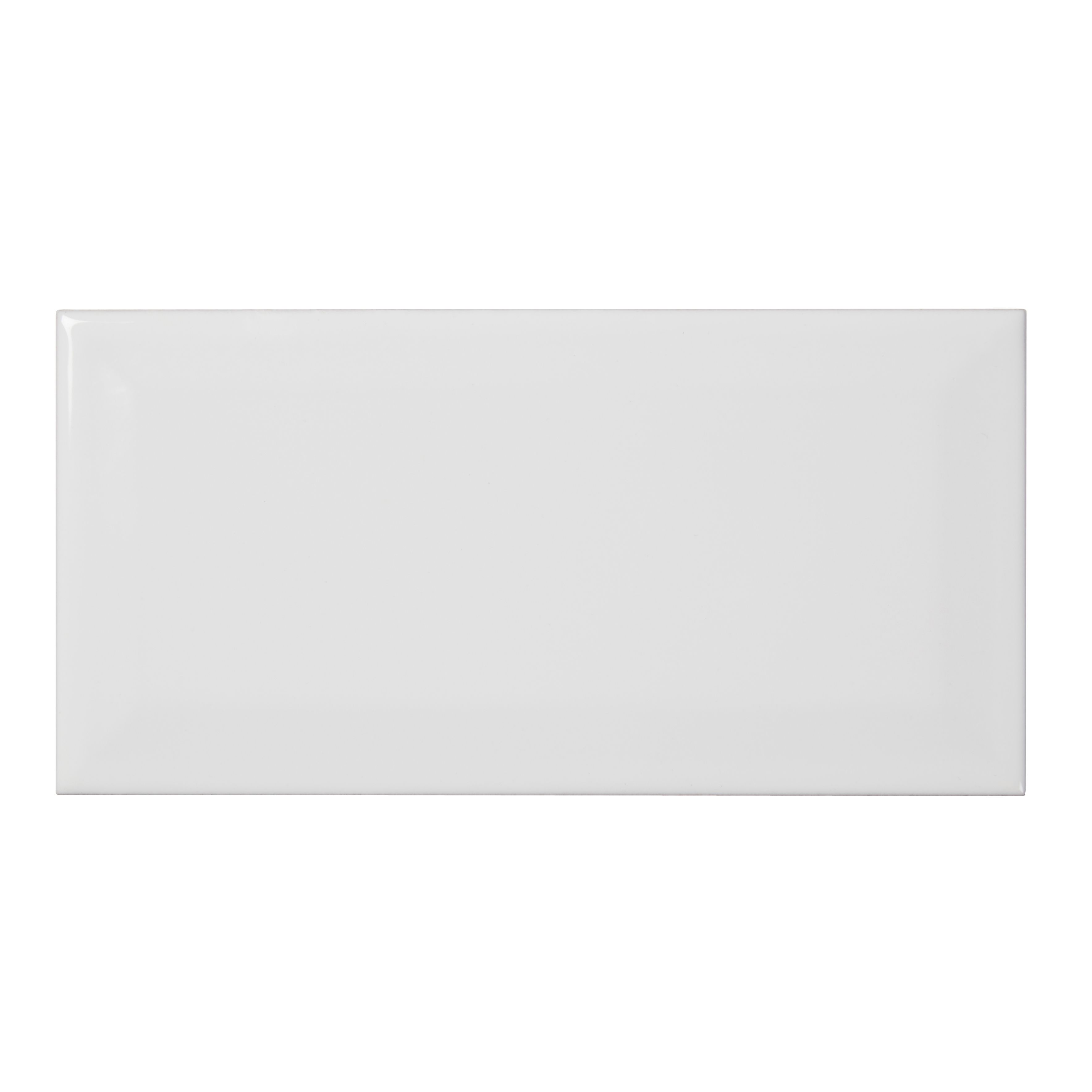 Trentie White Gloss Metro Ceramic Wall Tile, Pack Of 48, (L)200mm (W ...