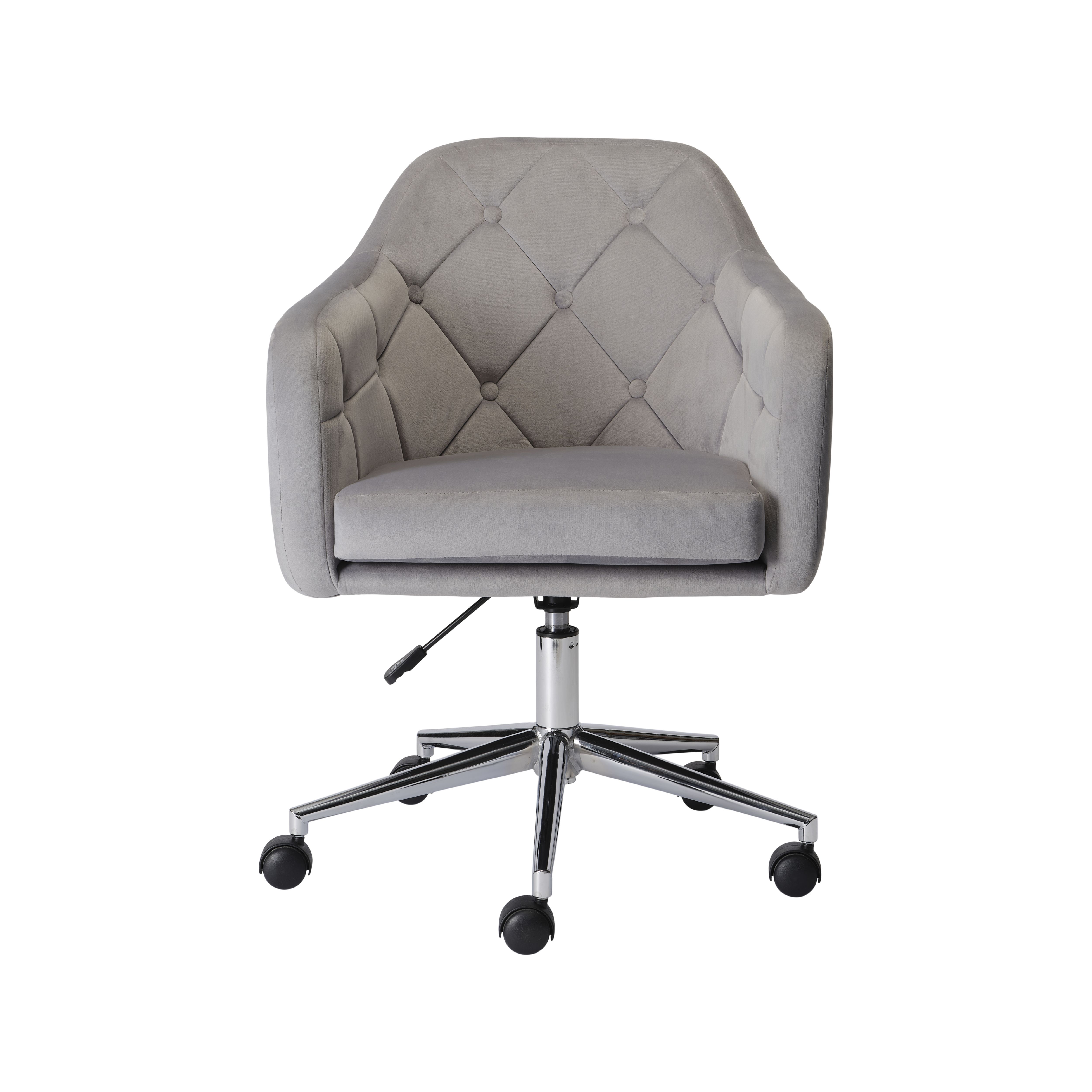 White velvet task deals chair