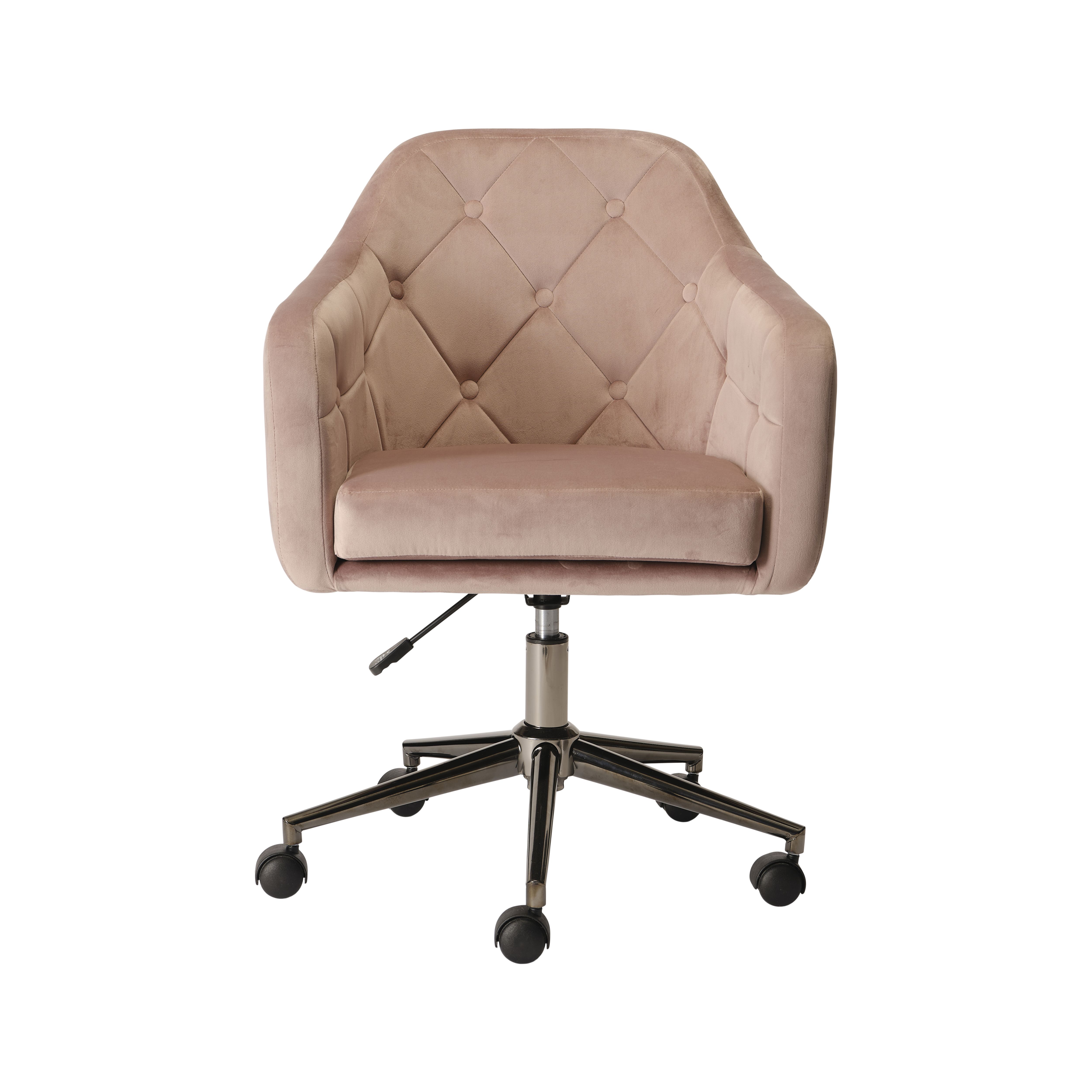 Trevillet Mink Velvet effect Office chair H 915mm W 620mm D 660mm
