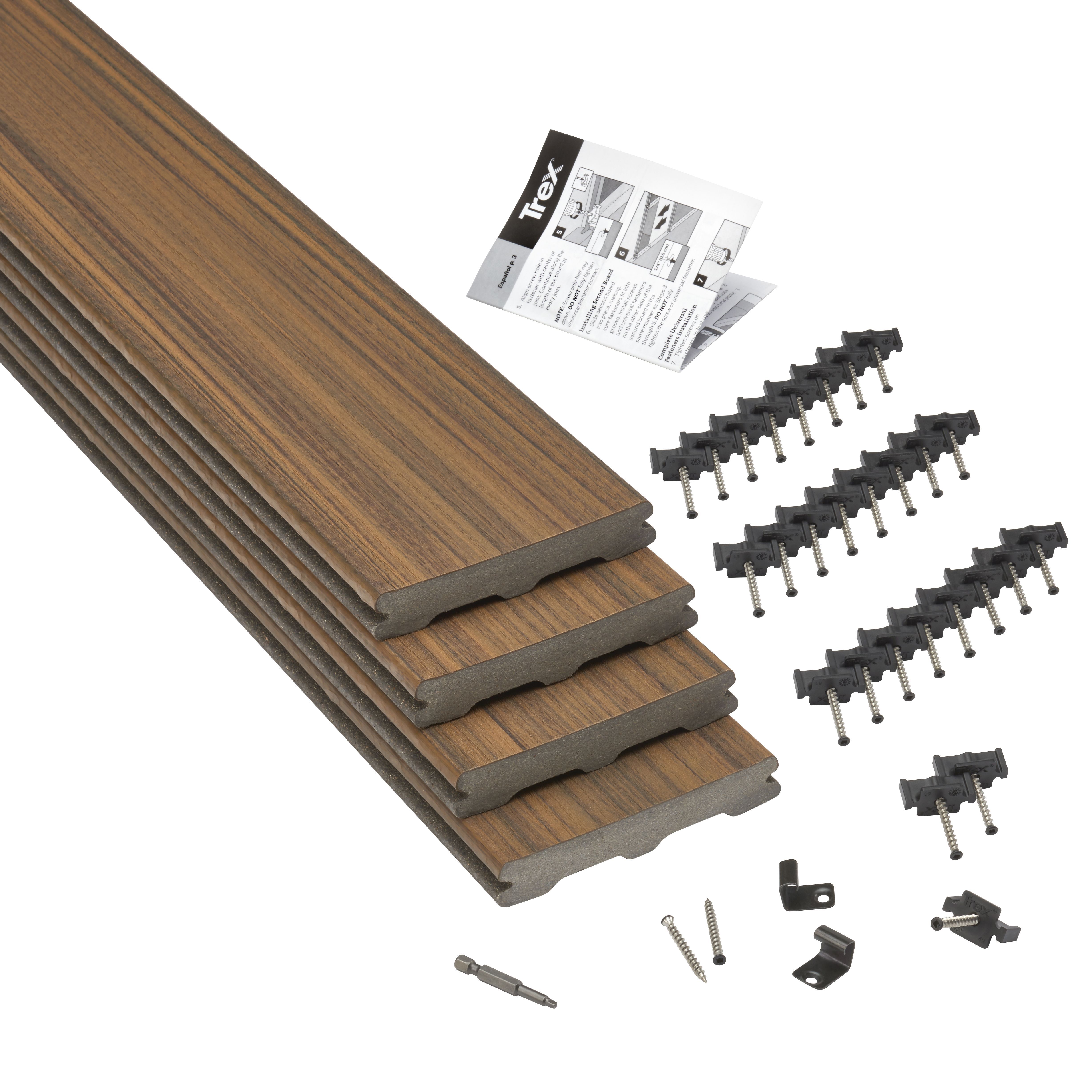 Trex® Torino brown Composite Deck board (L)2.4m (W)140mm (T)24mm, Pack of 4