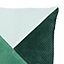 Triangle quilted Green Cushion (L)10cm x (W)45cm