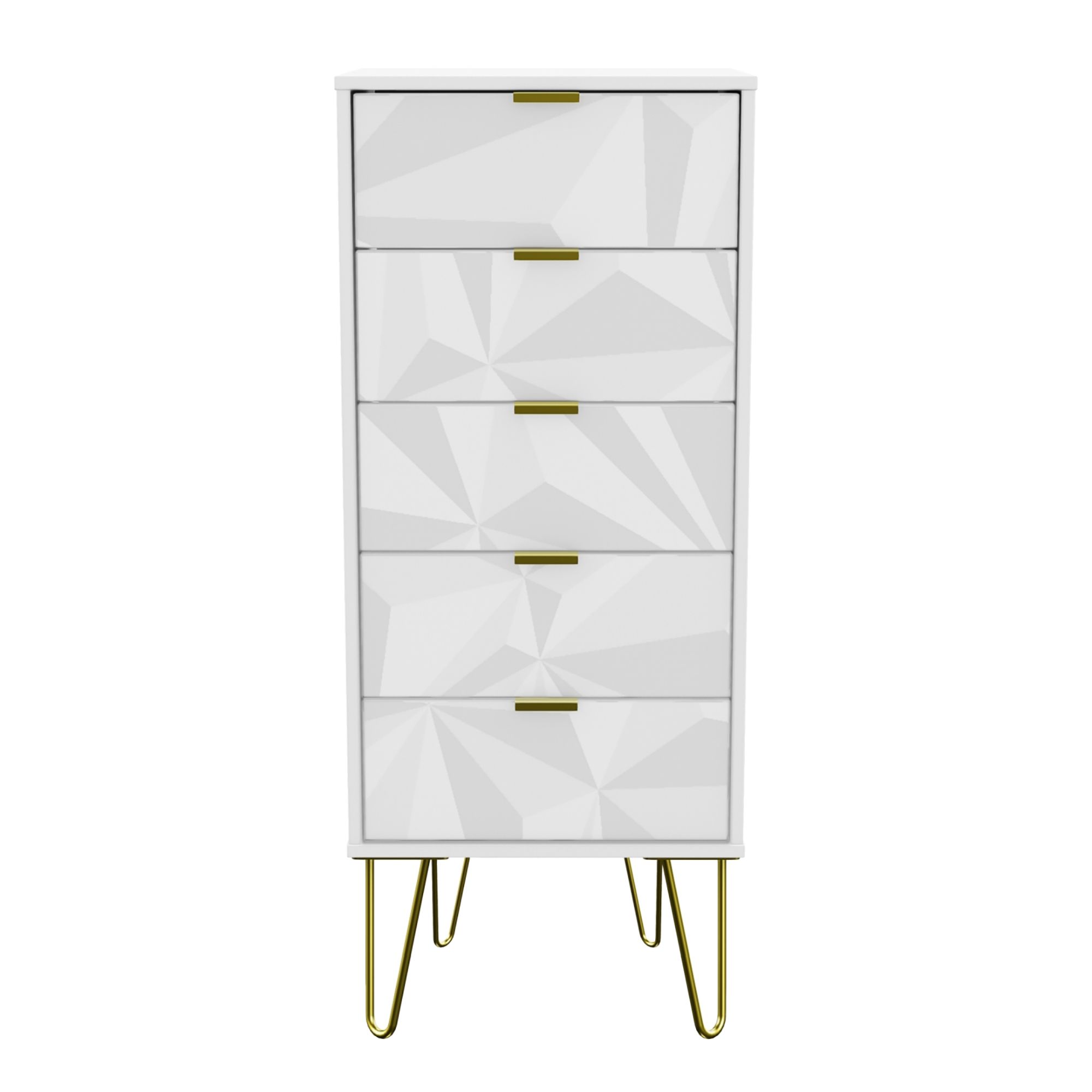 Triangle White 5 Drawer Chest of drawers (H)1075mm (W)395mm (D)415mm