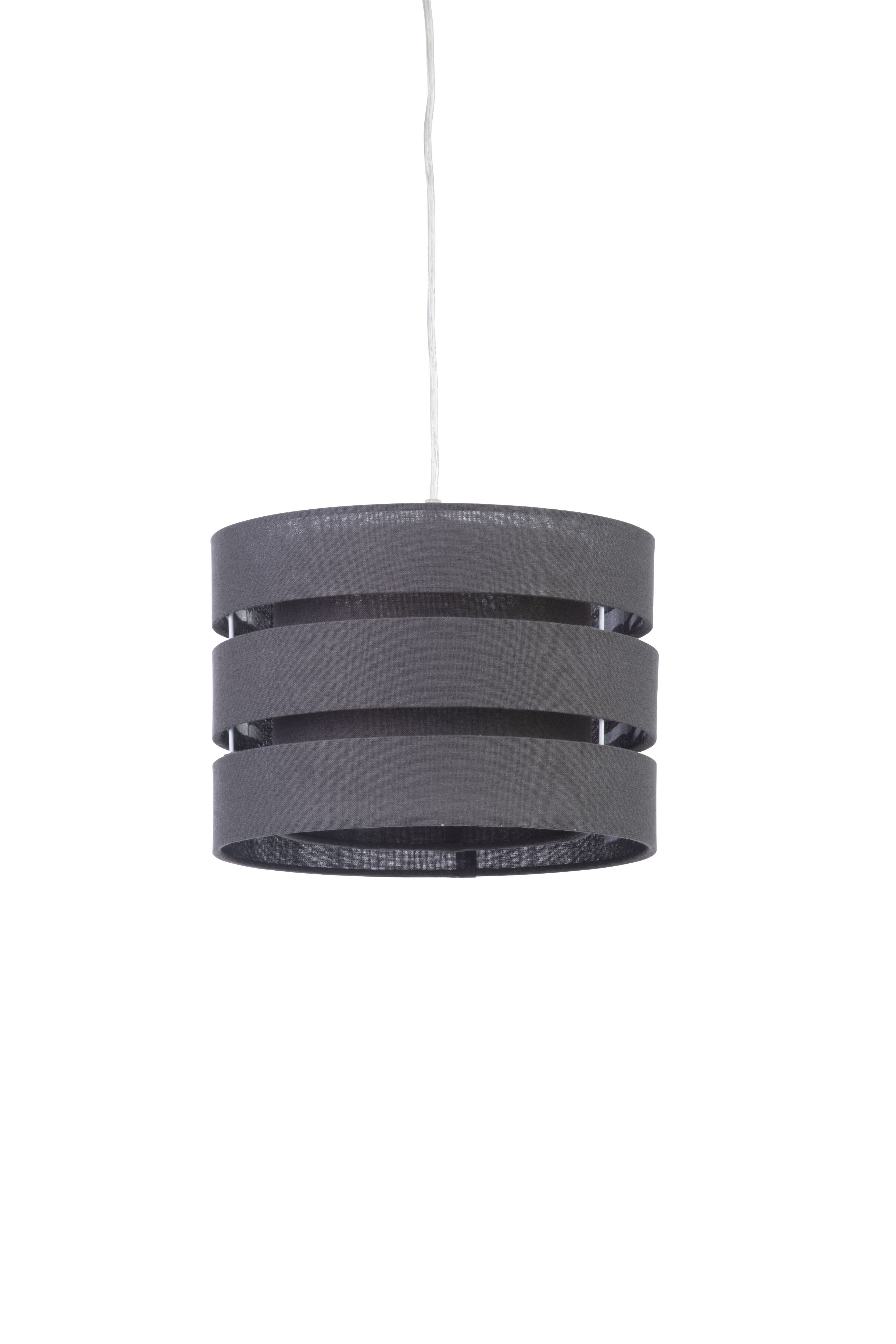 Trio Dark grey Pendant Cylinder Light shade (D)28cm