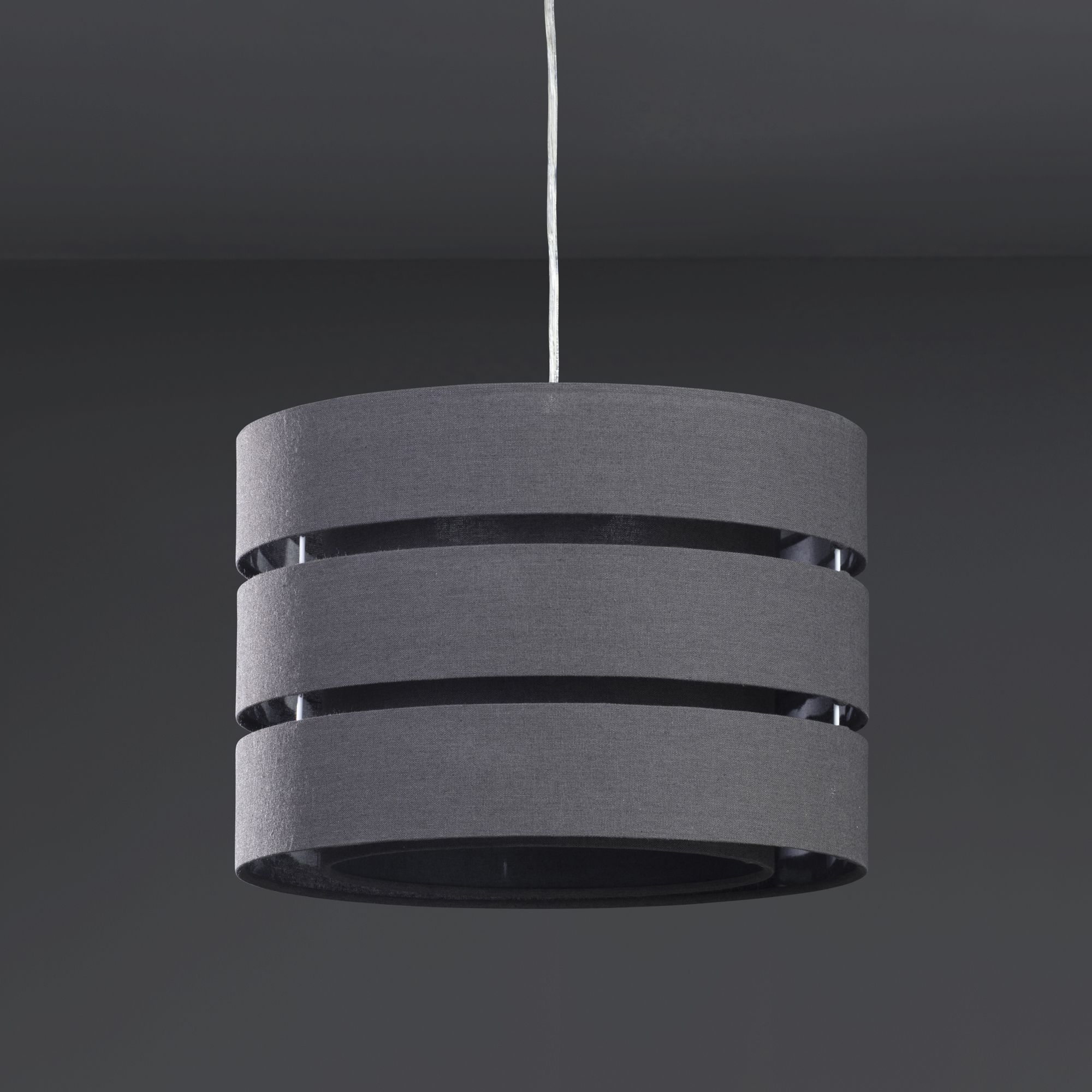 Trio Dark grey Pendant Cylinder Light shade (D)28cm