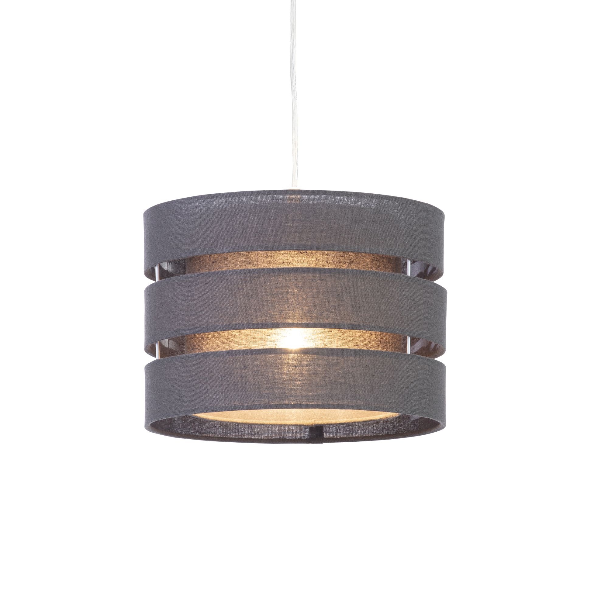 Trio Dark grey Pendant Cylinder Light shade (D)28cm
