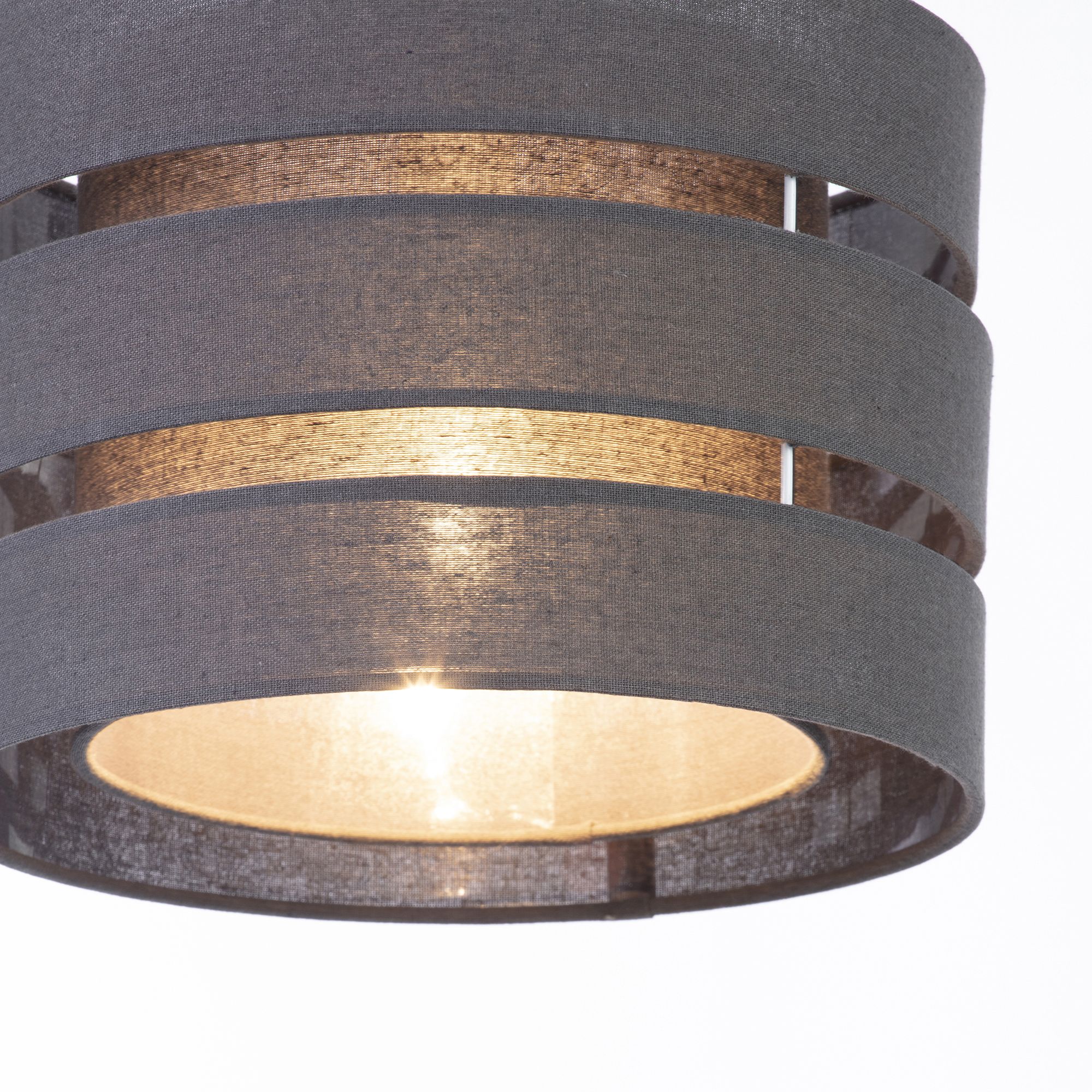 Trio Dark grey Pendant Cylinder Light shade (D)28cm