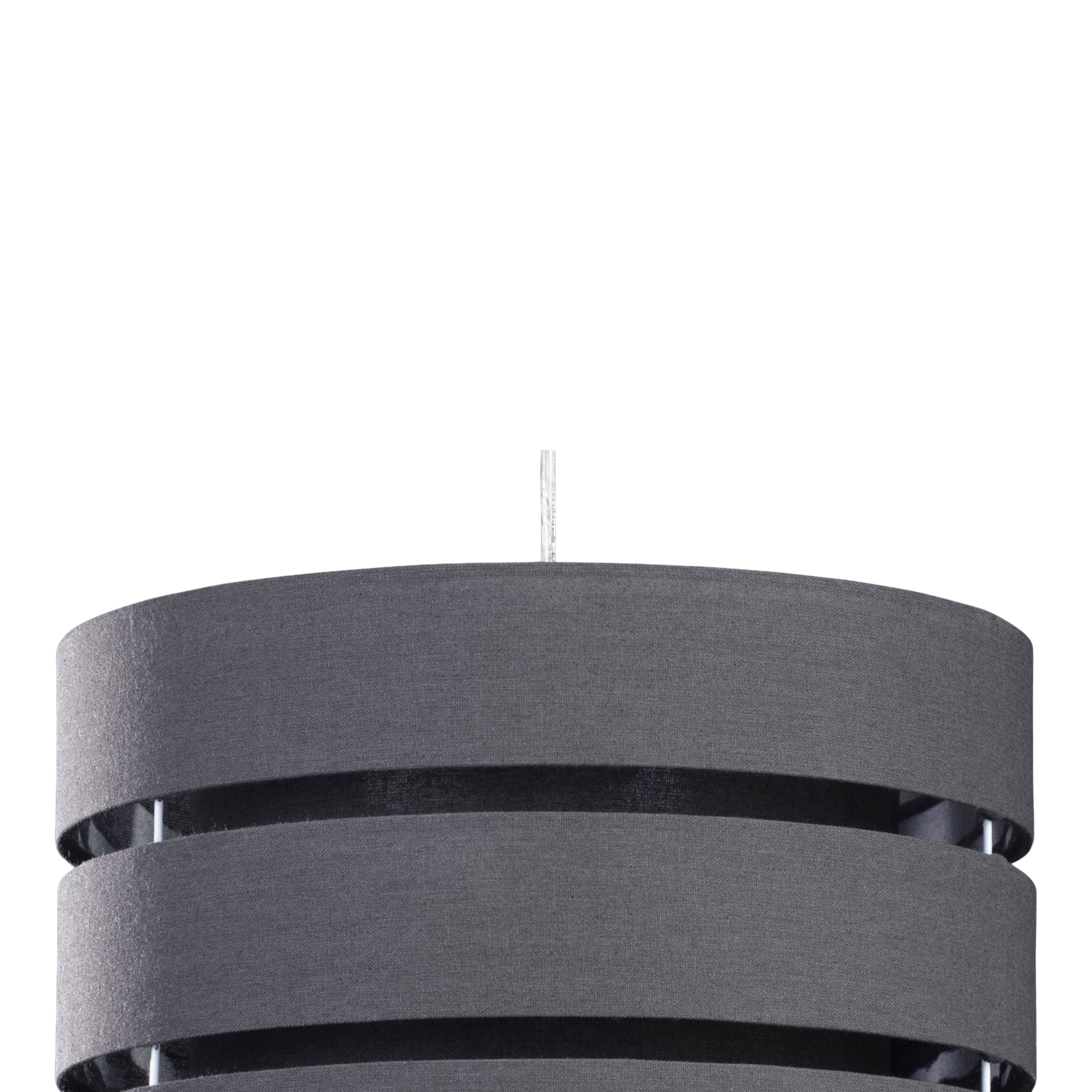 Trio Dark grey Pendant Cylinder Light shade (D)28cm