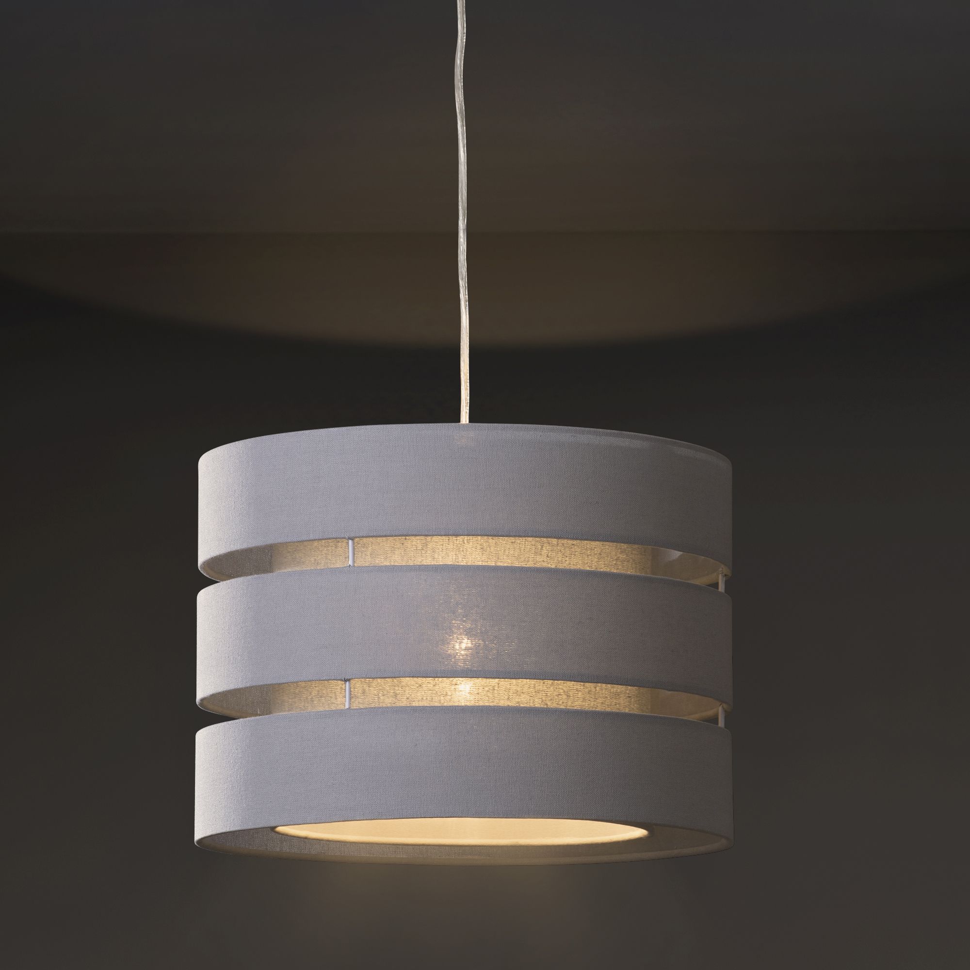 Trio Light Grey Pendant Cylinder Light shade (D)35cm