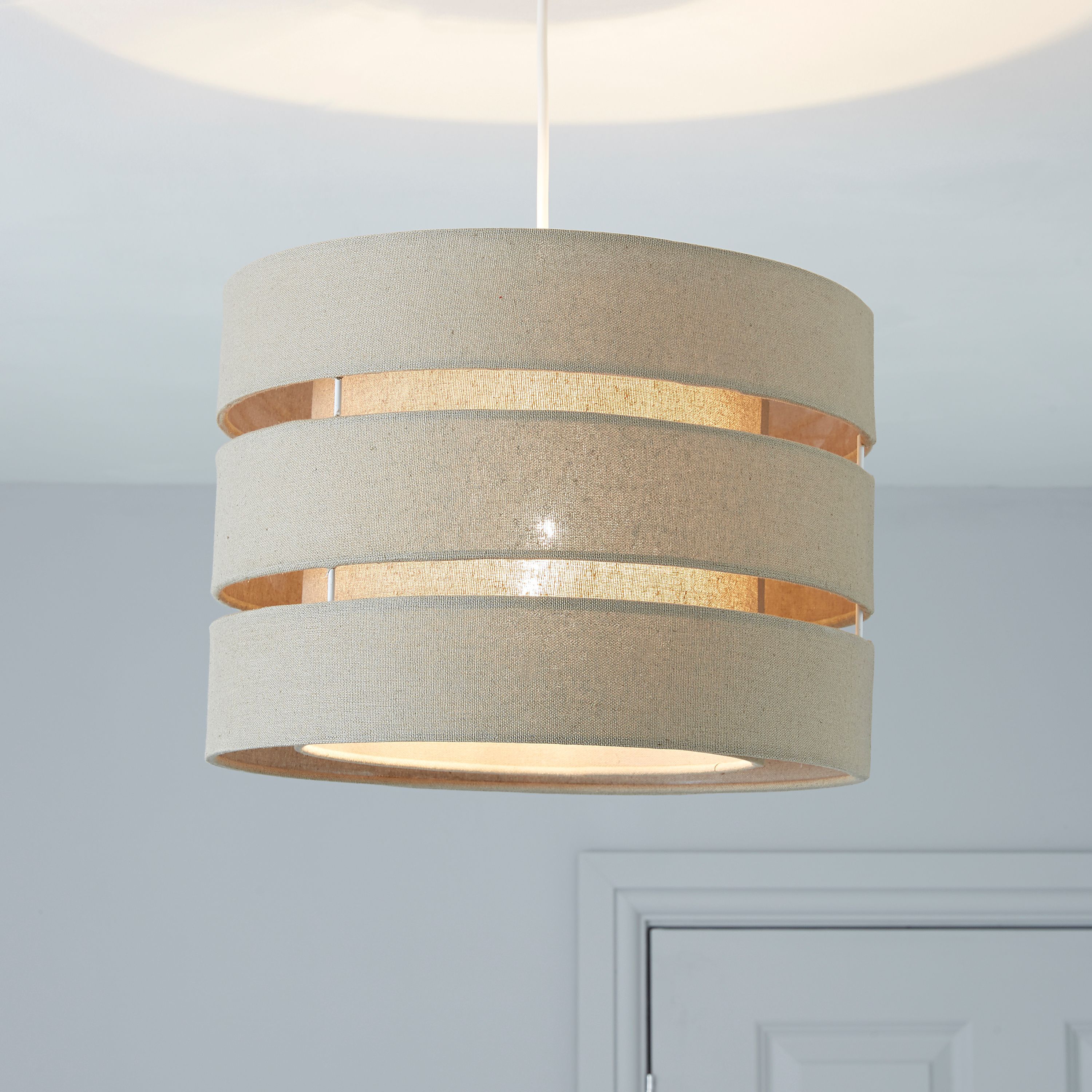 Trio Taupe Pendant Cylinder Light shade (D)35cm