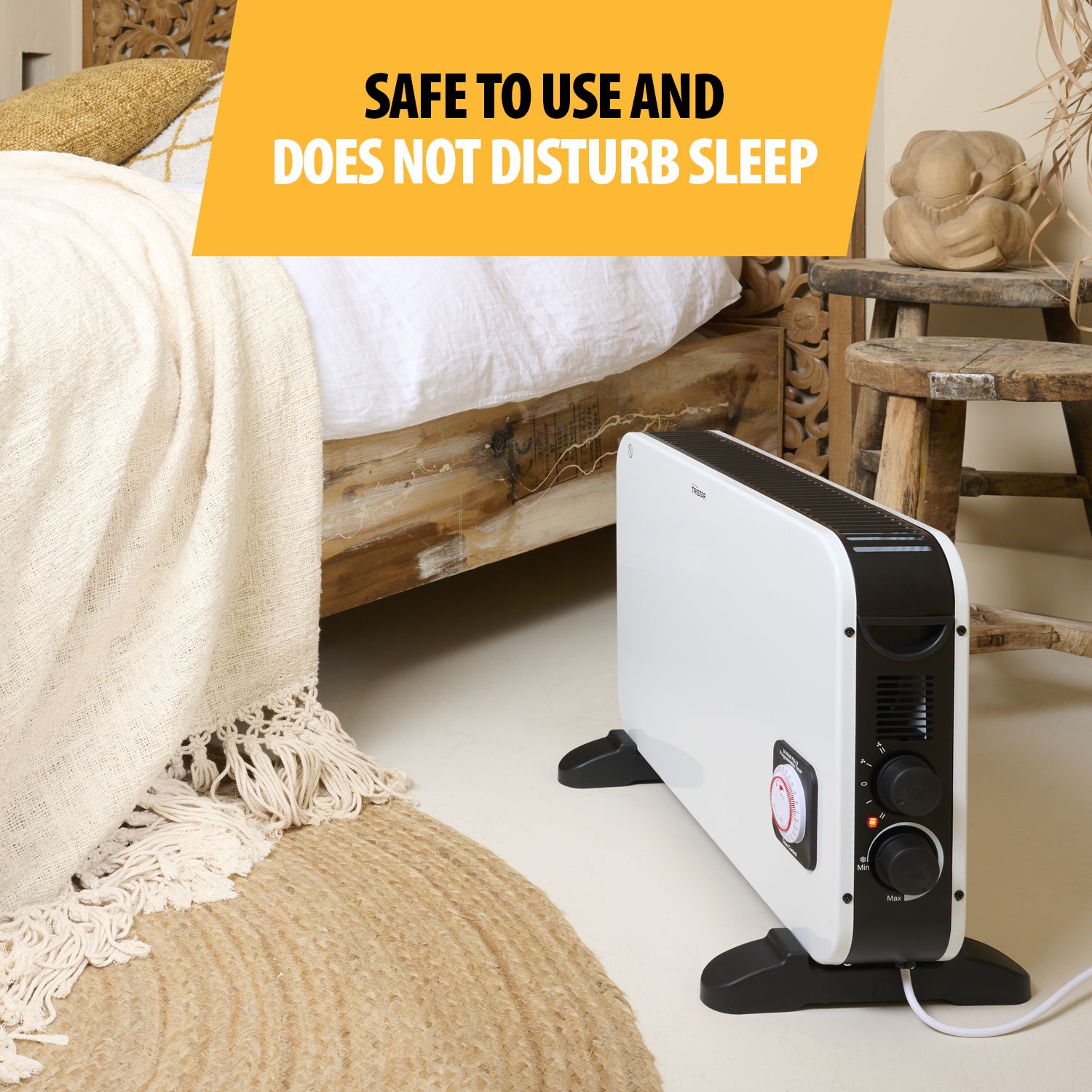 Tristar 2000W White Convector heater With timer function