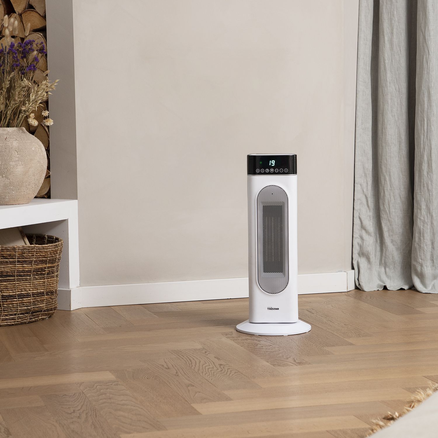 Tristar Heaters 2000W White Freestanding Smart Ceramic Digital Fan heater