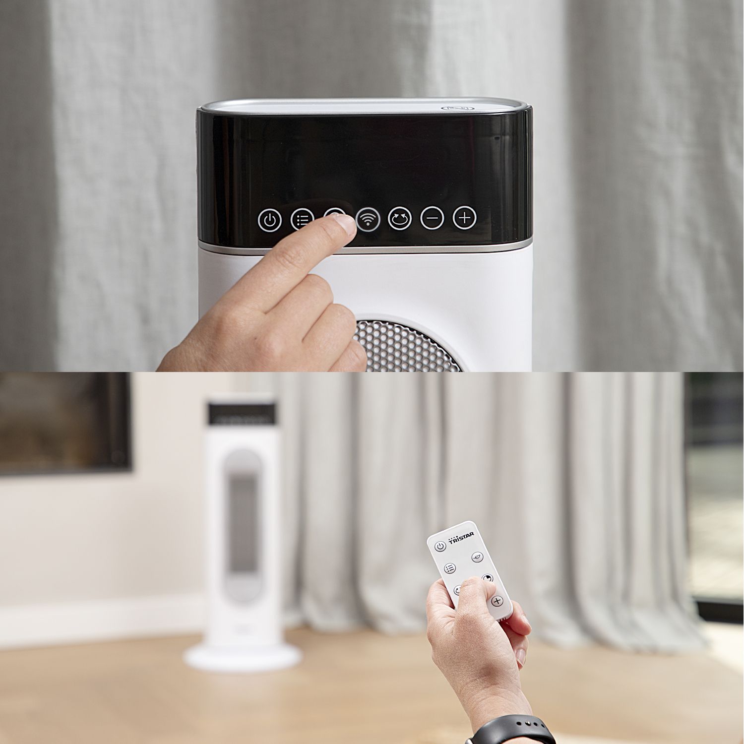 Tristar Heaters 2000W White Freestanding Smart Ceramic Digital Fan heater