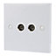 Tristar White Double Coaxial socket of 1