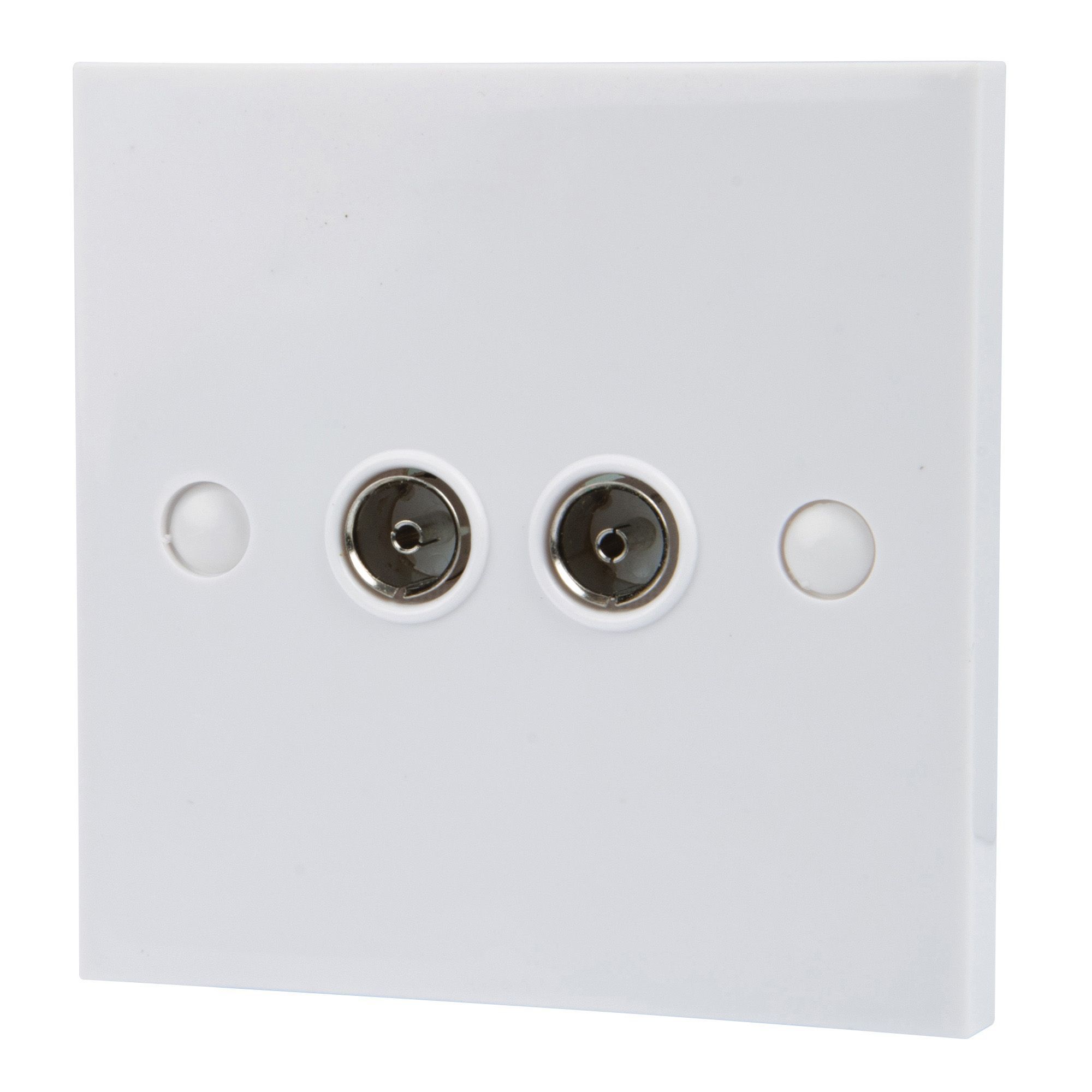 Tristar White Double Coaxial socket of 1