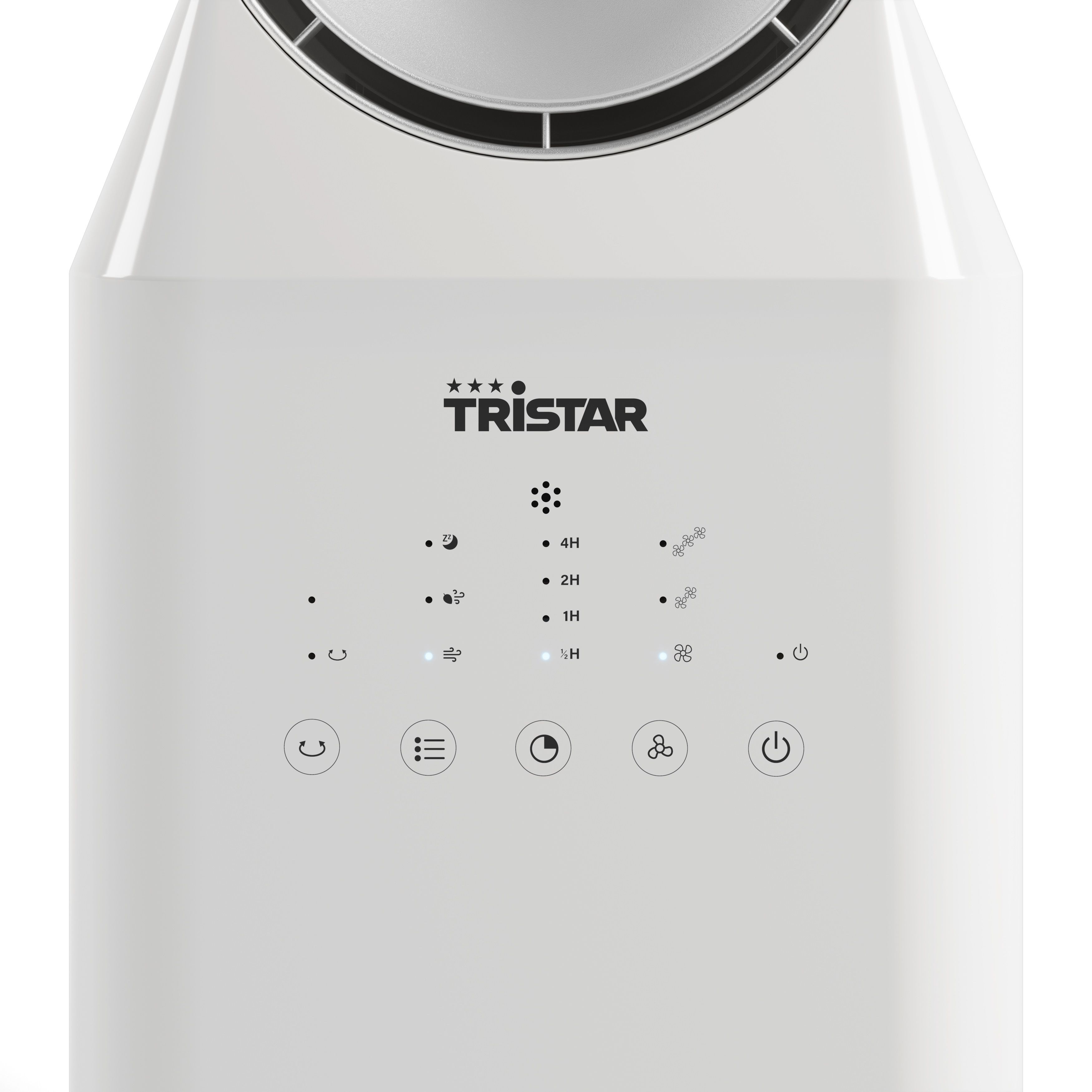 Tristar White LED Remote controlled Multifunctional bladeless fan - (H)90cm (W)23.5cm