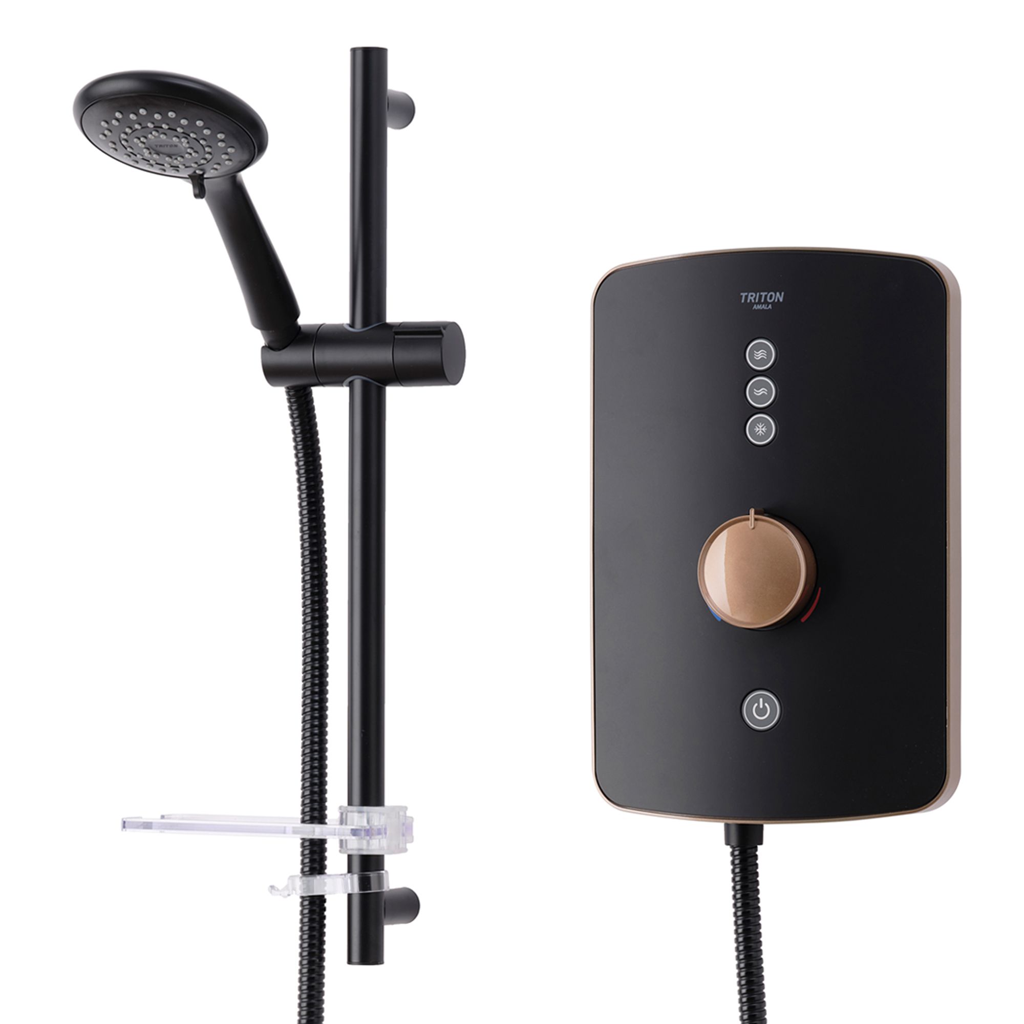 Triton Amala Black Brushed Copper effect Manual Electric Shower, 8.5kW