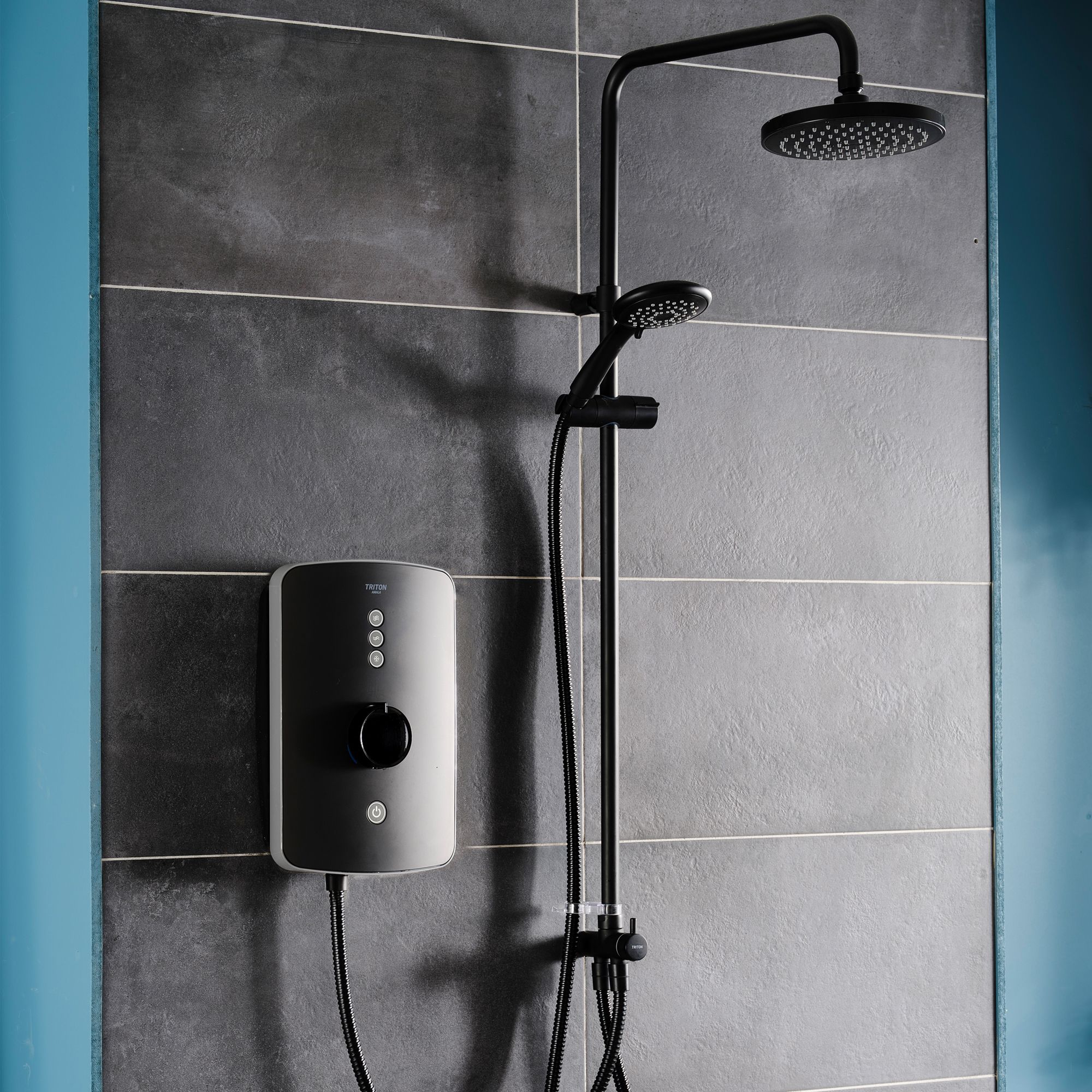 Triton Amala DuElec® Matt Black Manual Electric Shower, 9.5kW