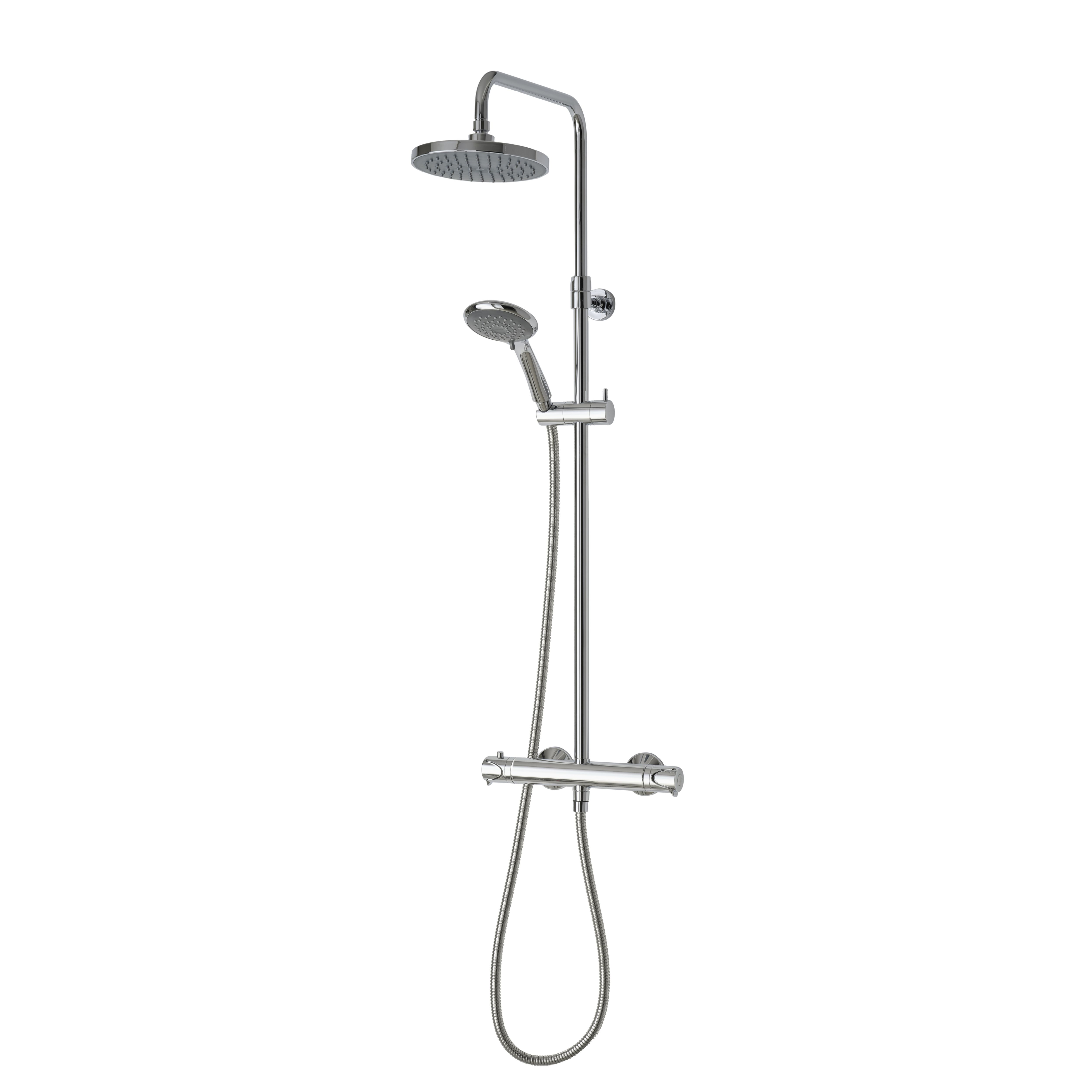 Triton Benito Chrome effect Rear fed Thermostatic Mixer Shower with 2 Shower heads