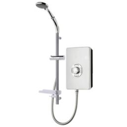 Triton Brushed steel effect Electric Shower, 8.5kW