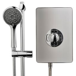 Triton Brushed steel effect Electric Shower