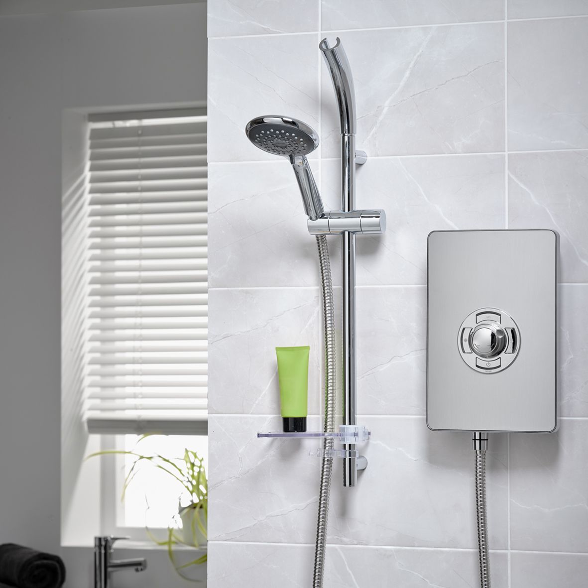 Triton Brushed steel effect Manual Electric Shower, 8.5kW