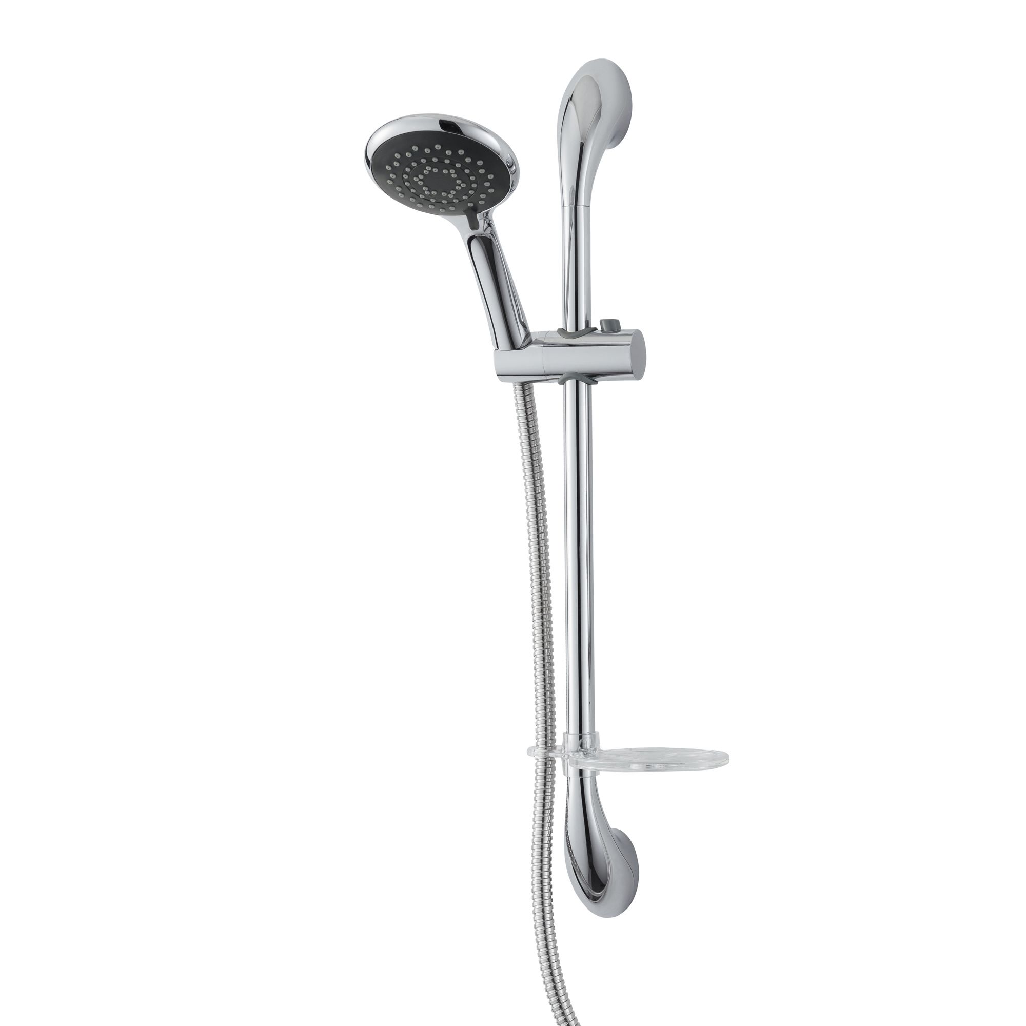 Triton Chrome effect 5-spray pattern Shower riser rail kit