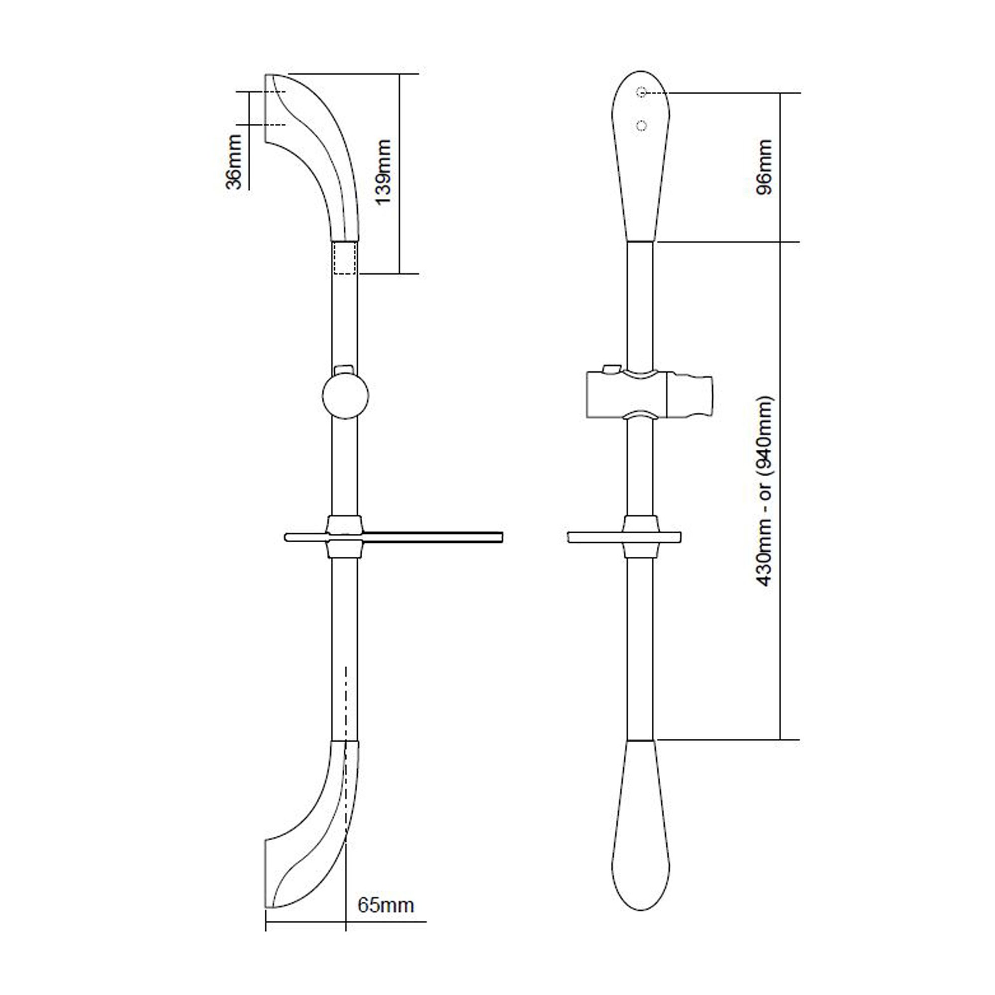 Triton Chrome effect 5-spray pattern Shower riser rail kit