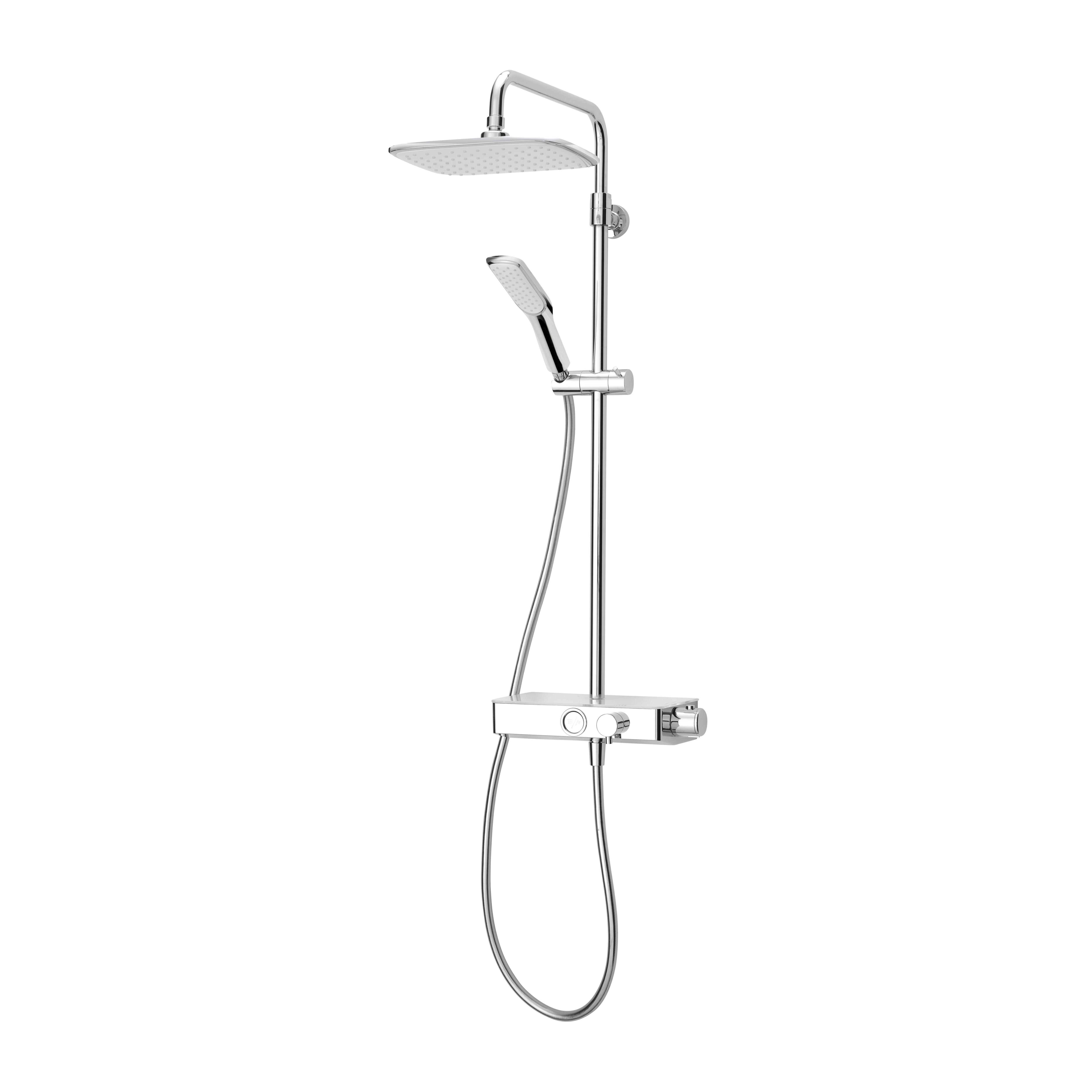 Triton Chrome effect Rear fed Thermostatic Mixer Shower with 2 Shower heads