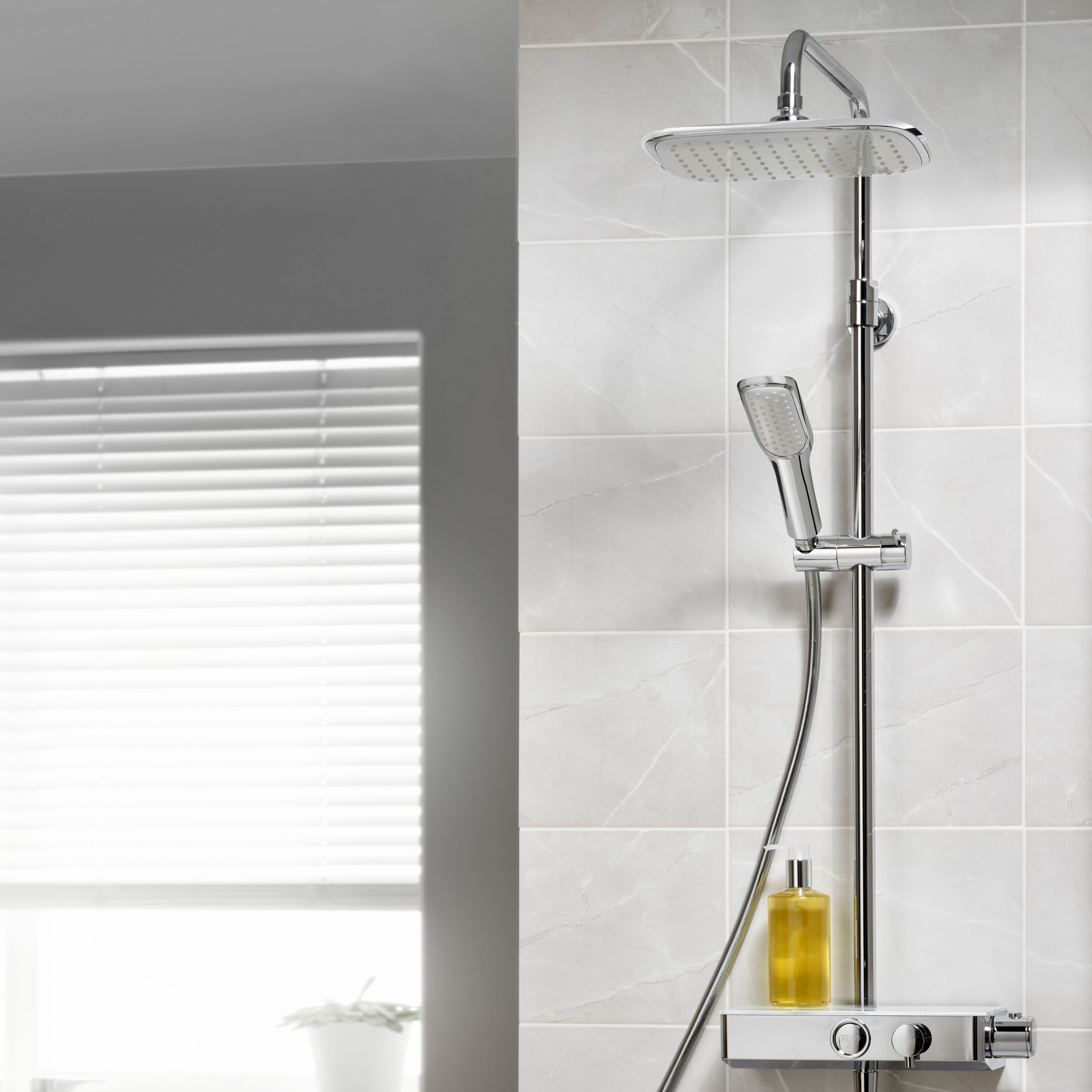 Triton Chrome effect Rear fed Thermostatic Mixer Shower with 2 Shower heads