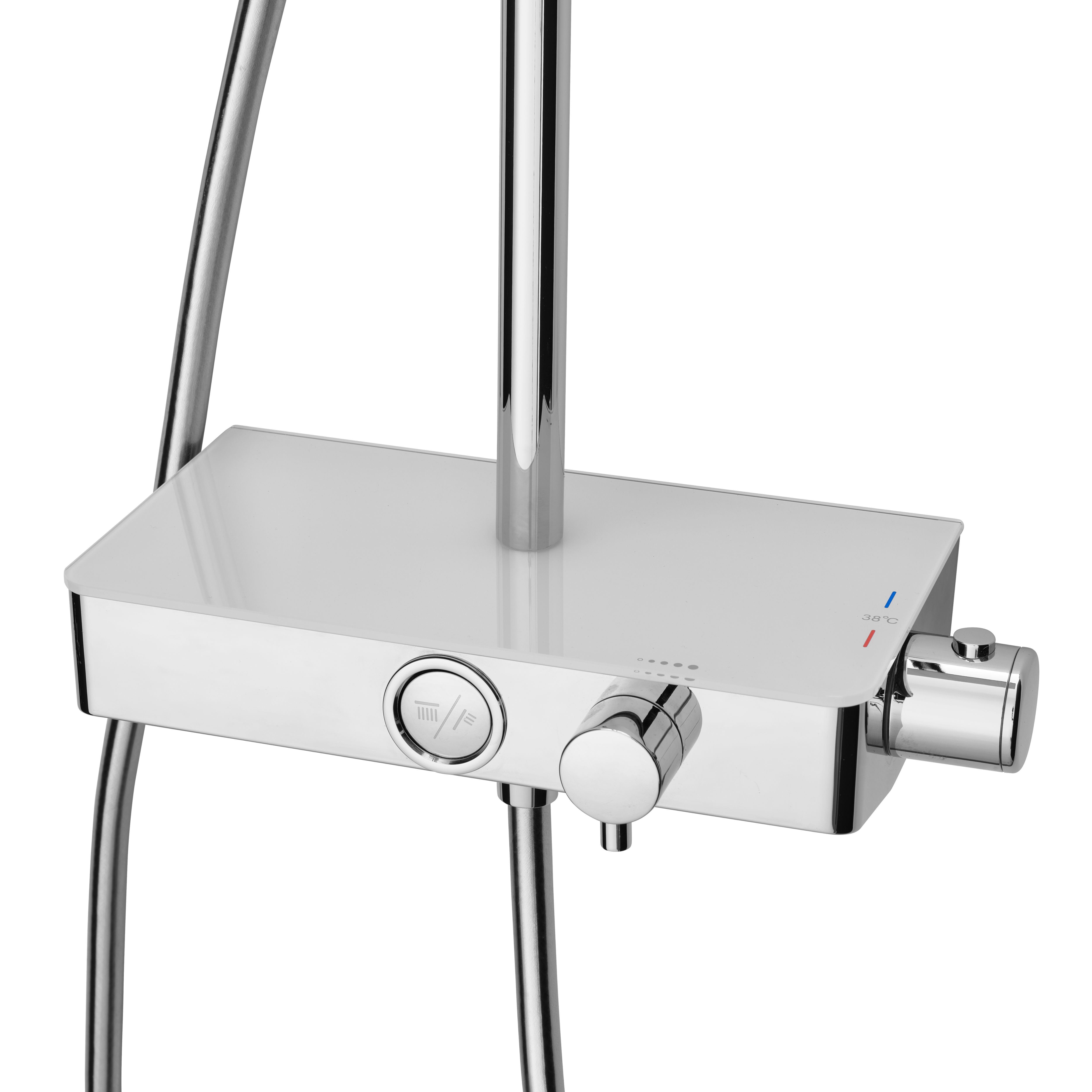 Triton Chrome effect Rear fed Thermostatic Mixer Shower with 2 Shower heads