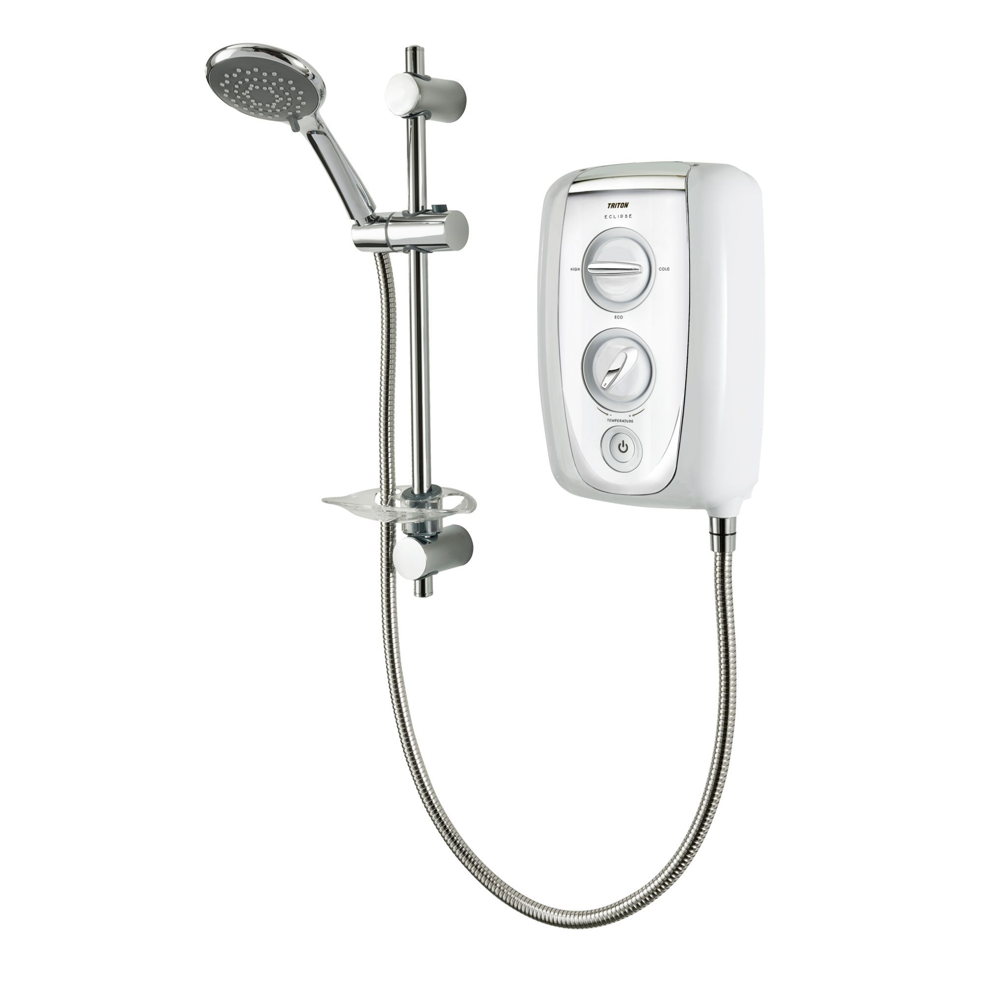 Triton Eclipse White Chrome effect Electric Shower, 9.5kW