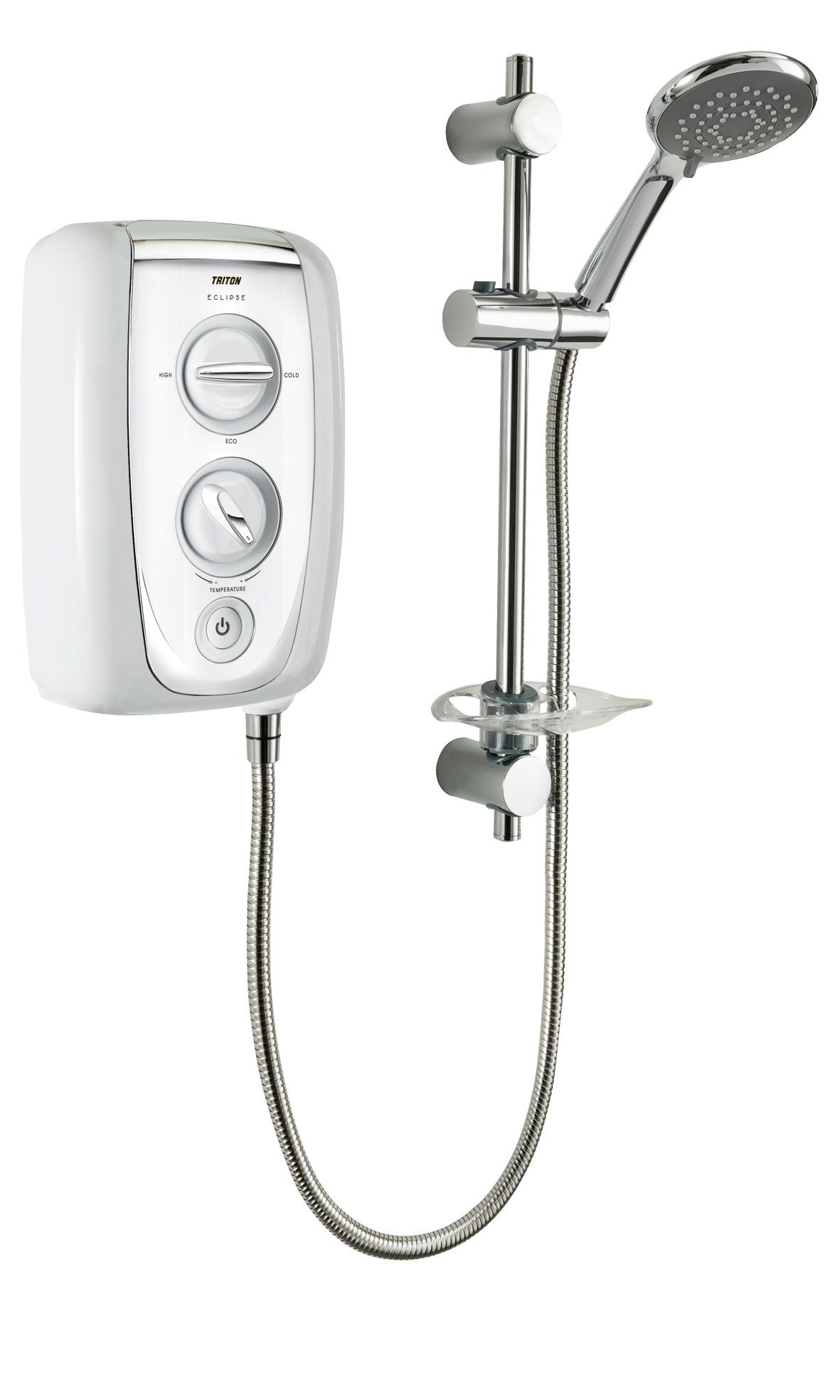 Triton Eclipse White Chrome effect Electric Shower, 9.5kW